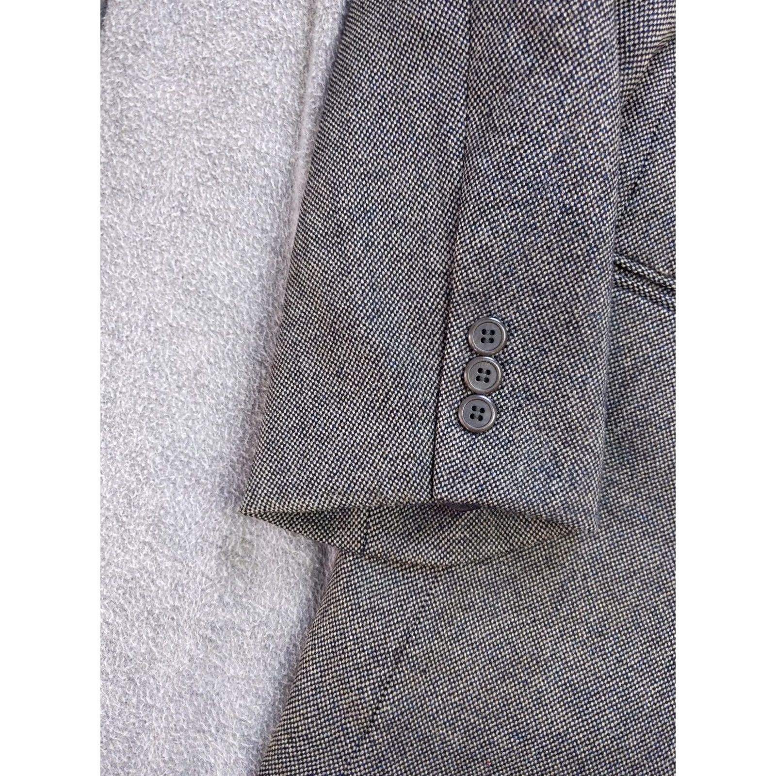 Vintage Cezar Del Prado Blazer Mens 42L Wool Sport Coat Jacket Notch Lapel Two-Button Single-Breasted Office Wear Brown Wool Herringbone 2 Piece Mens Long Size 42R - 3 Thumbnail