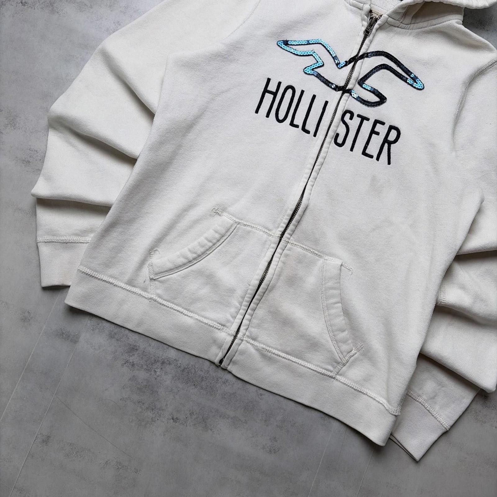 Other Y2K White Hollister Surf Grunge Zip Up Hoodie Size L / US 10 / IT 46 - 4 Thumbnail