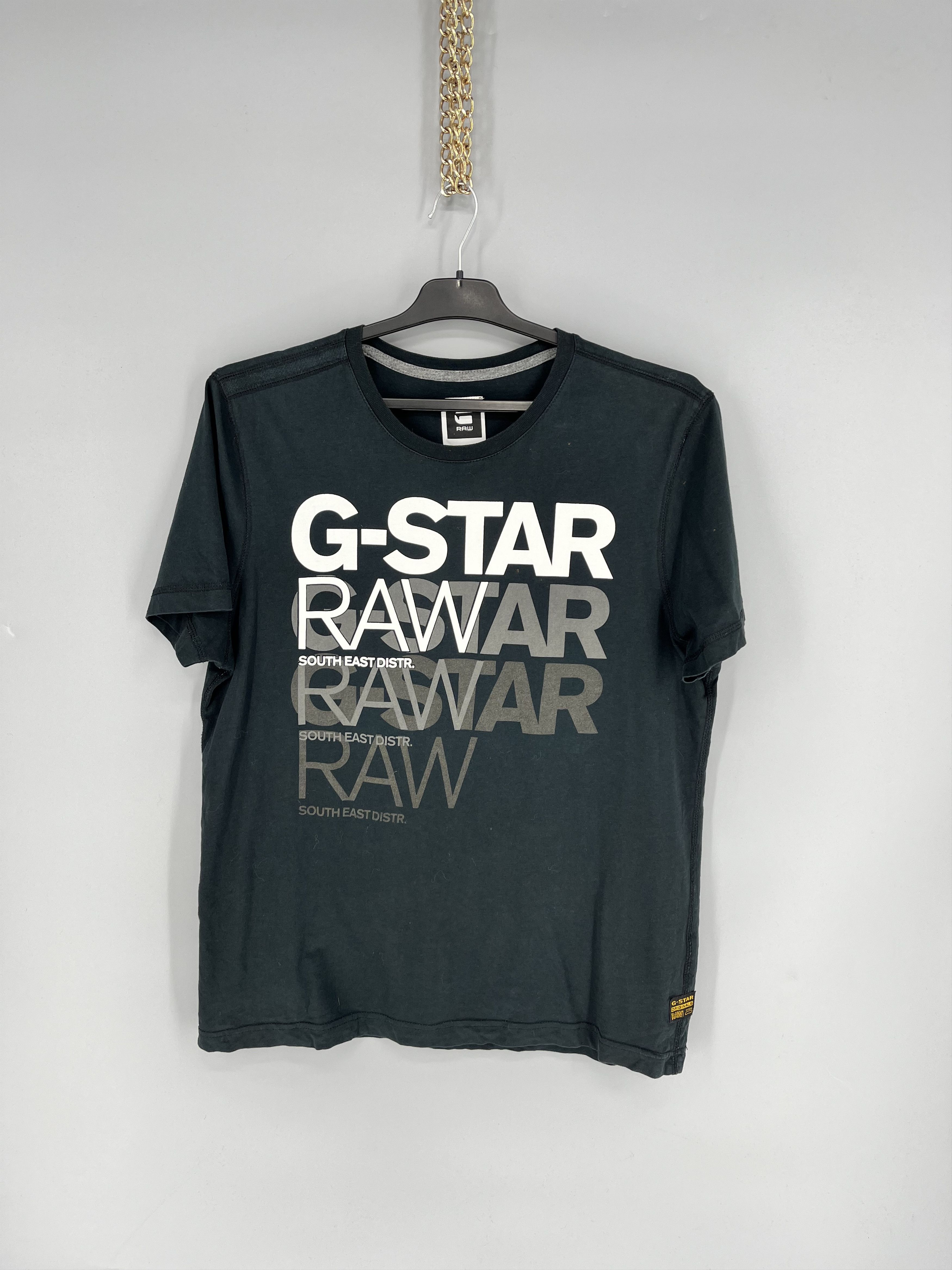 G-Star Vintage G-Star Raw T-Shirt Black Big Centre Logo Size m Size US M / EU 48-50 / 2 - 1 Thumbnail