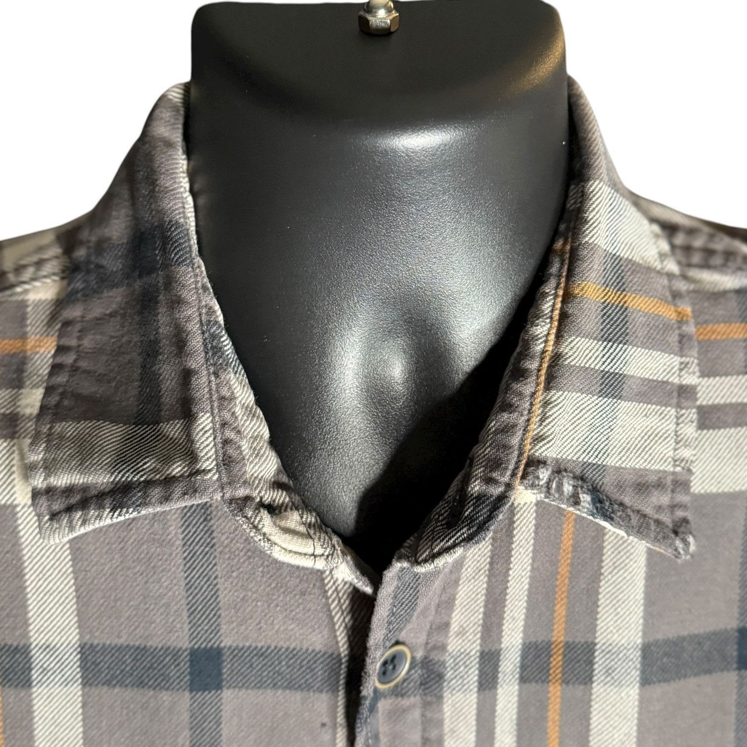 JACHS NY JACHS Men’s Button Front Plaid Flannel Gray Tan Shirt Large Size US L / EU 52-54 / 3 - 5 Thumbnail