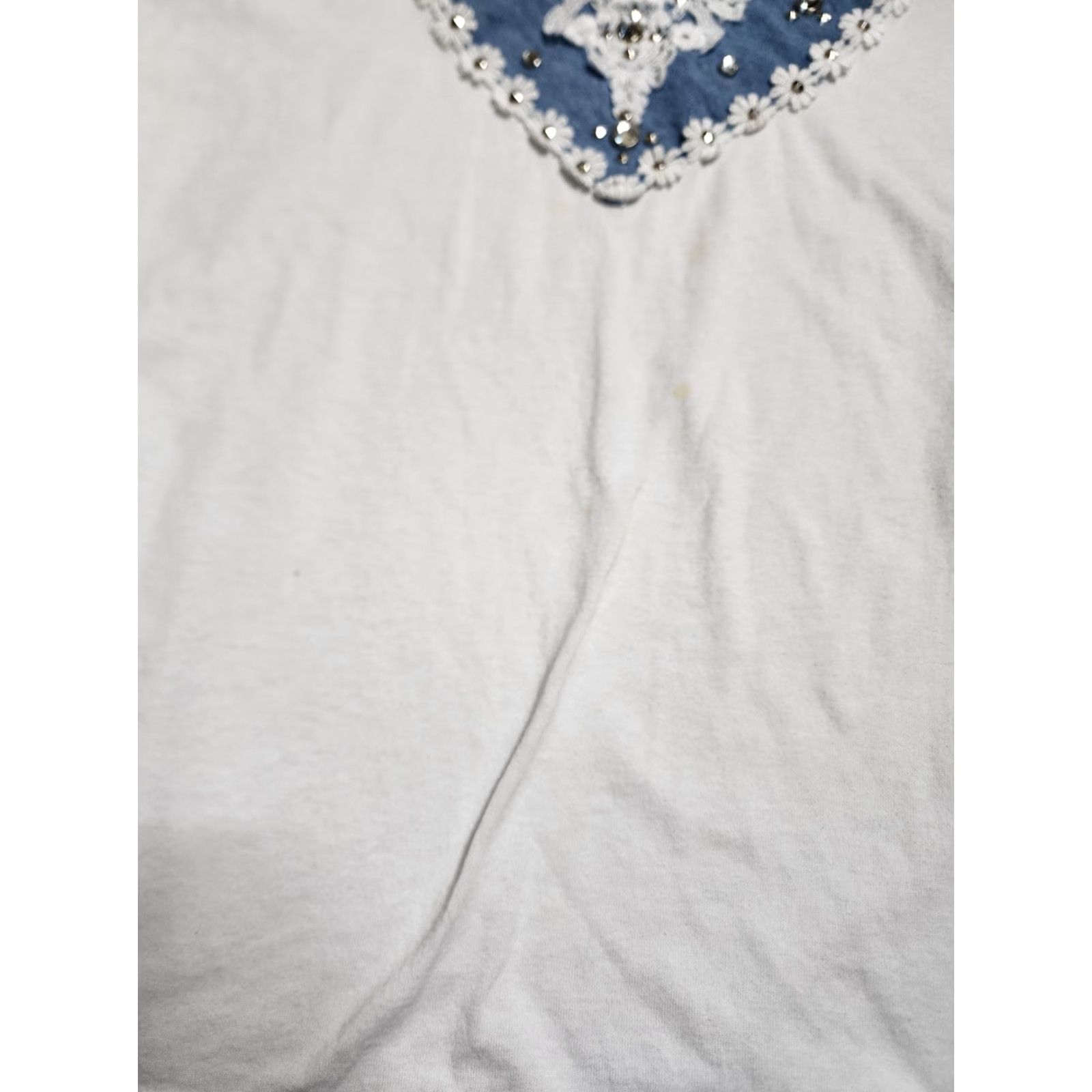 Vintage VINTAGE Cactus Womens T-Shirt Short Sleeve Cotton Embroidered Ruffle Western USA 90s White M/L Size M / US 6-8 / IT 42-44 - 5 Thumbnail