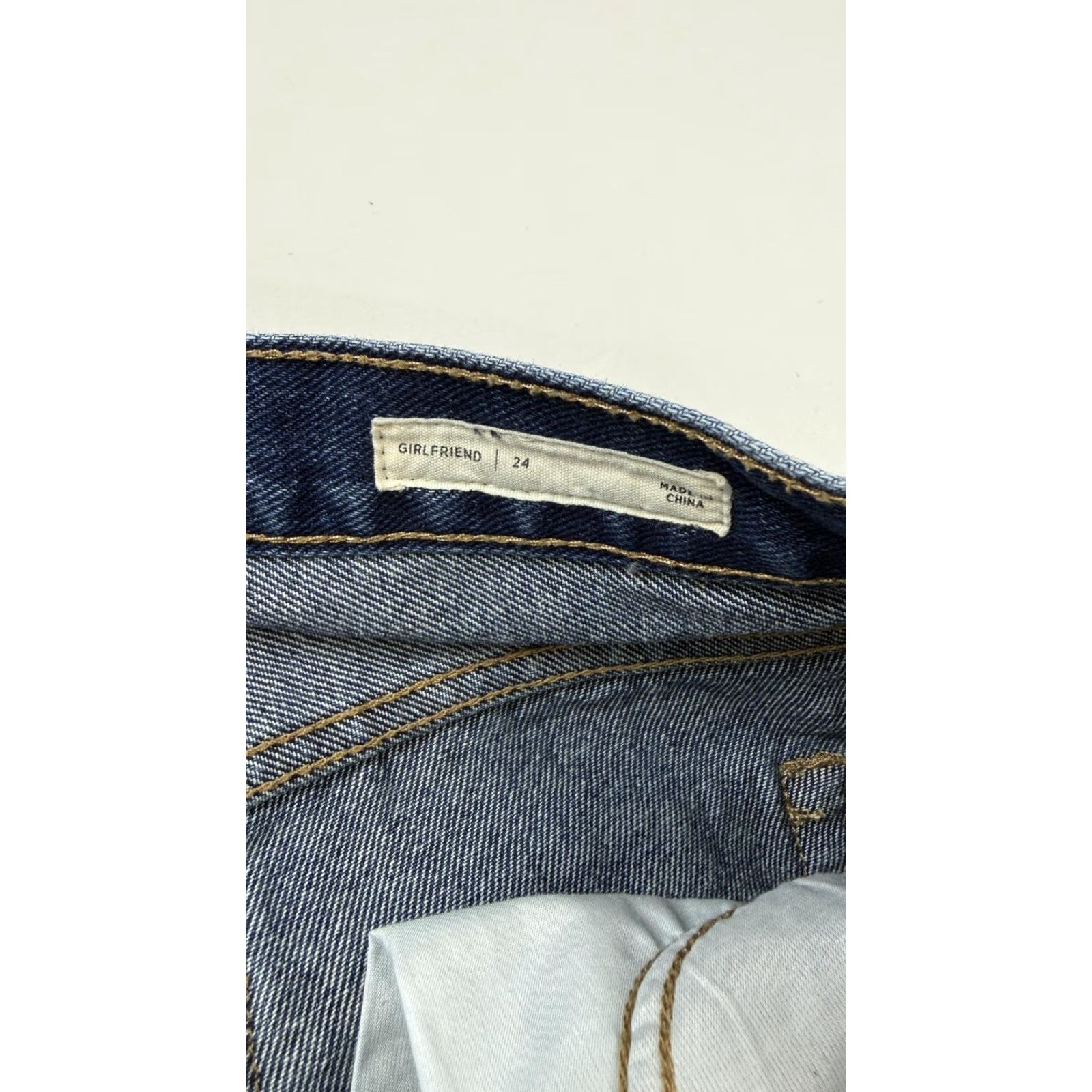 Pacsun PACSUN Jeans Womens 24 Blue Girlfriend Fit Dark Wash Denim Cuffed Hem Size 42" / US 20 - 4 Thumbnail