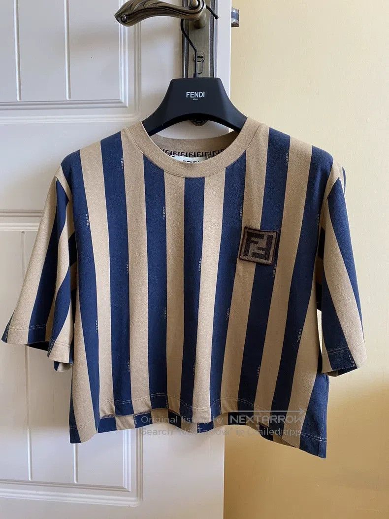 Fendi Fendi Color Block Striped Letter Logo Short Sleeve T-Shirt Size M / US 6-8 / IT 42-44 - 1 Thumbnail