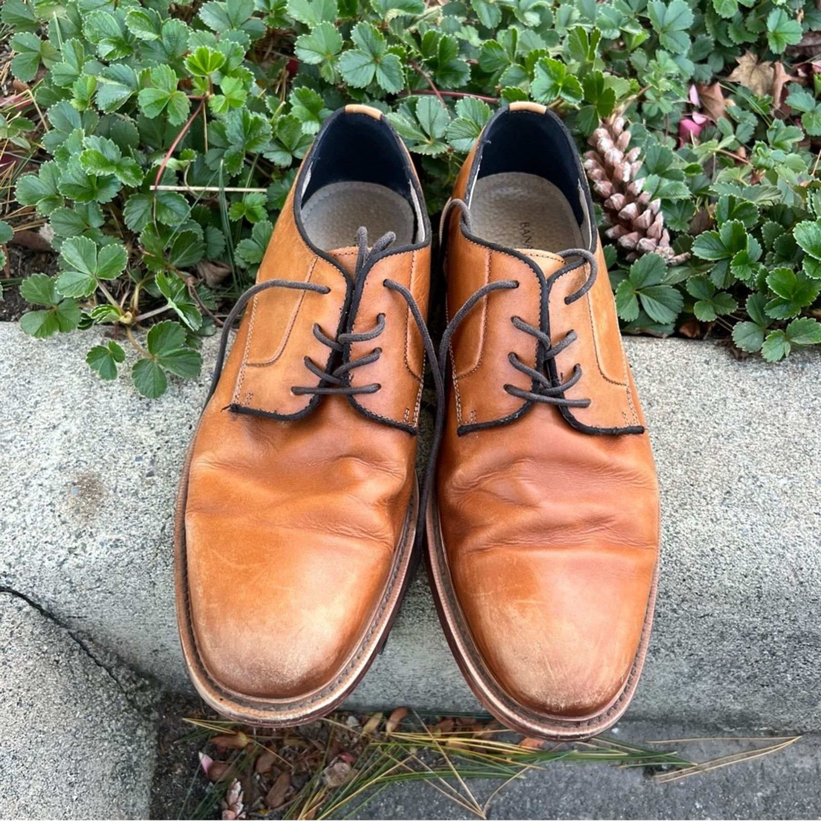 Banana Republic Italian Leather Tan Oxford Dress Shoes 9M -  threedaughtersproperties.com