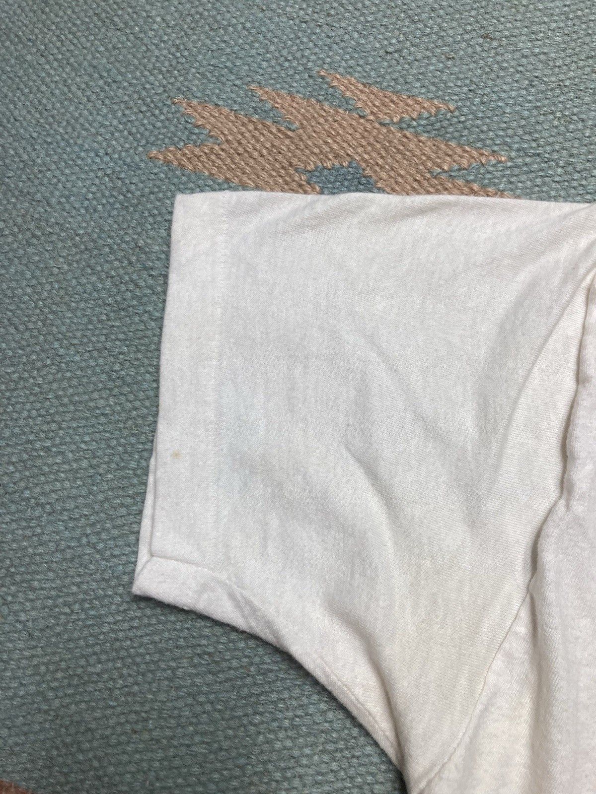 Vintage 70s blank white t shirt v neck soft cotton single stitch M Size US M / EU 48-50 / 2 - 4 Thumbnail