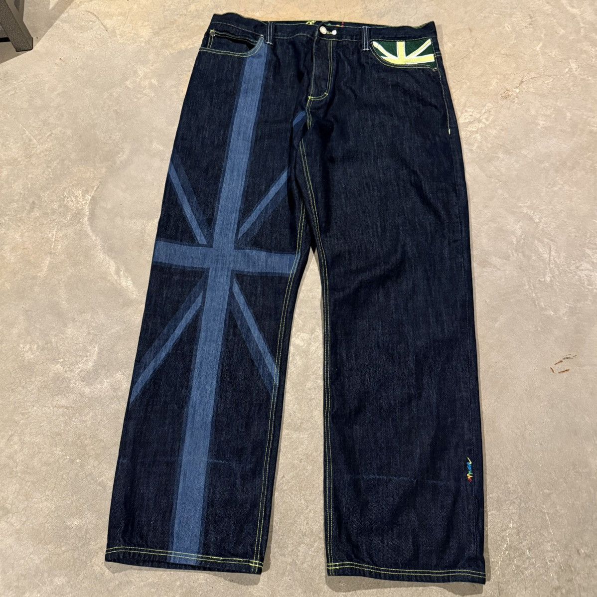 Coogi 2000s Coogi Embroidered Spellout Union Jack Baggy Jeans Y2K Size US 42 / EU 58 - 2 Thumbnail