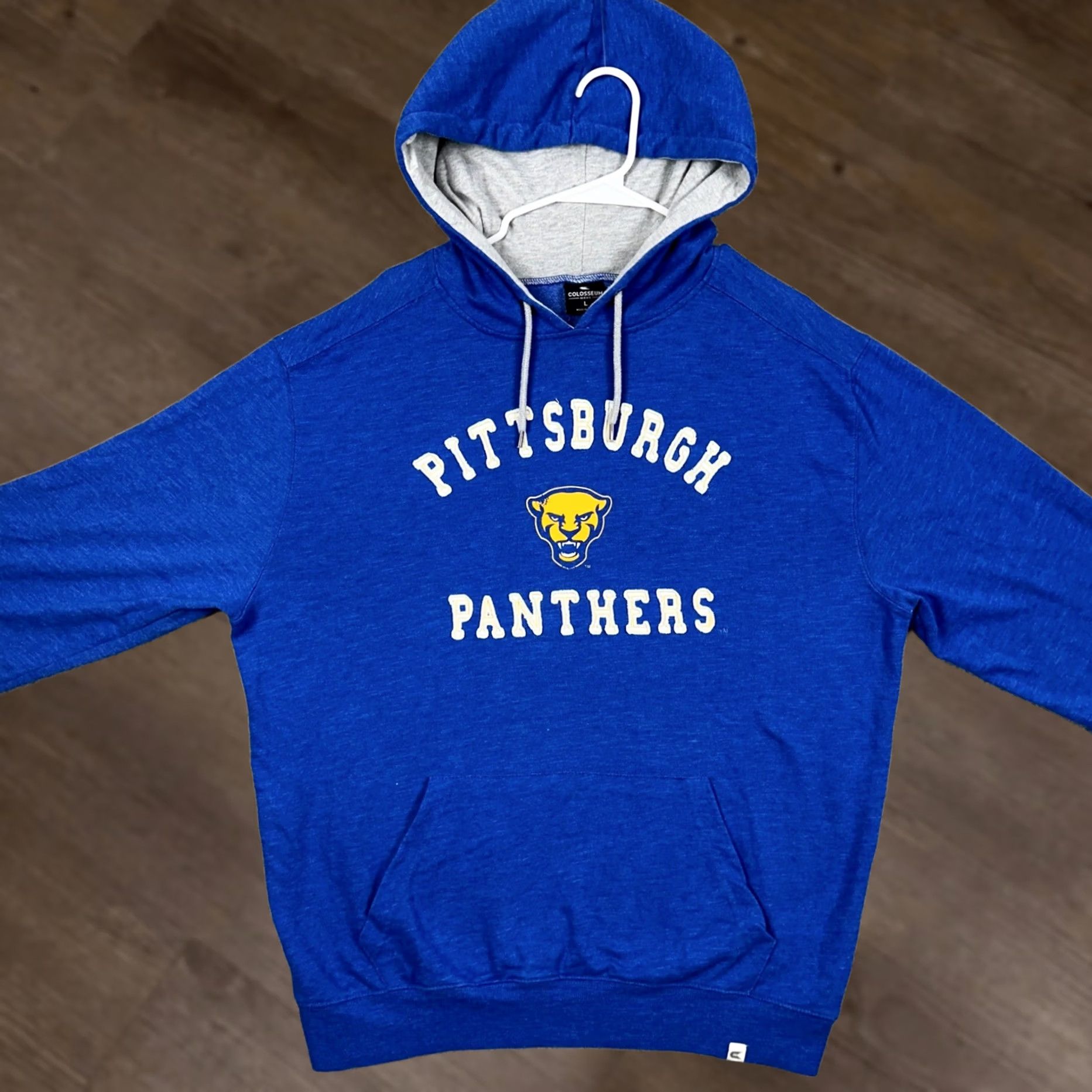 Vintage Pittsburgh Panthers Sweatshirt Hoodie Mens Large Blue Logo Colosseum Lightweight Pullover Pockets Graphic Print Size US L / EU 52-54 / 3 - 1 Thumbnail