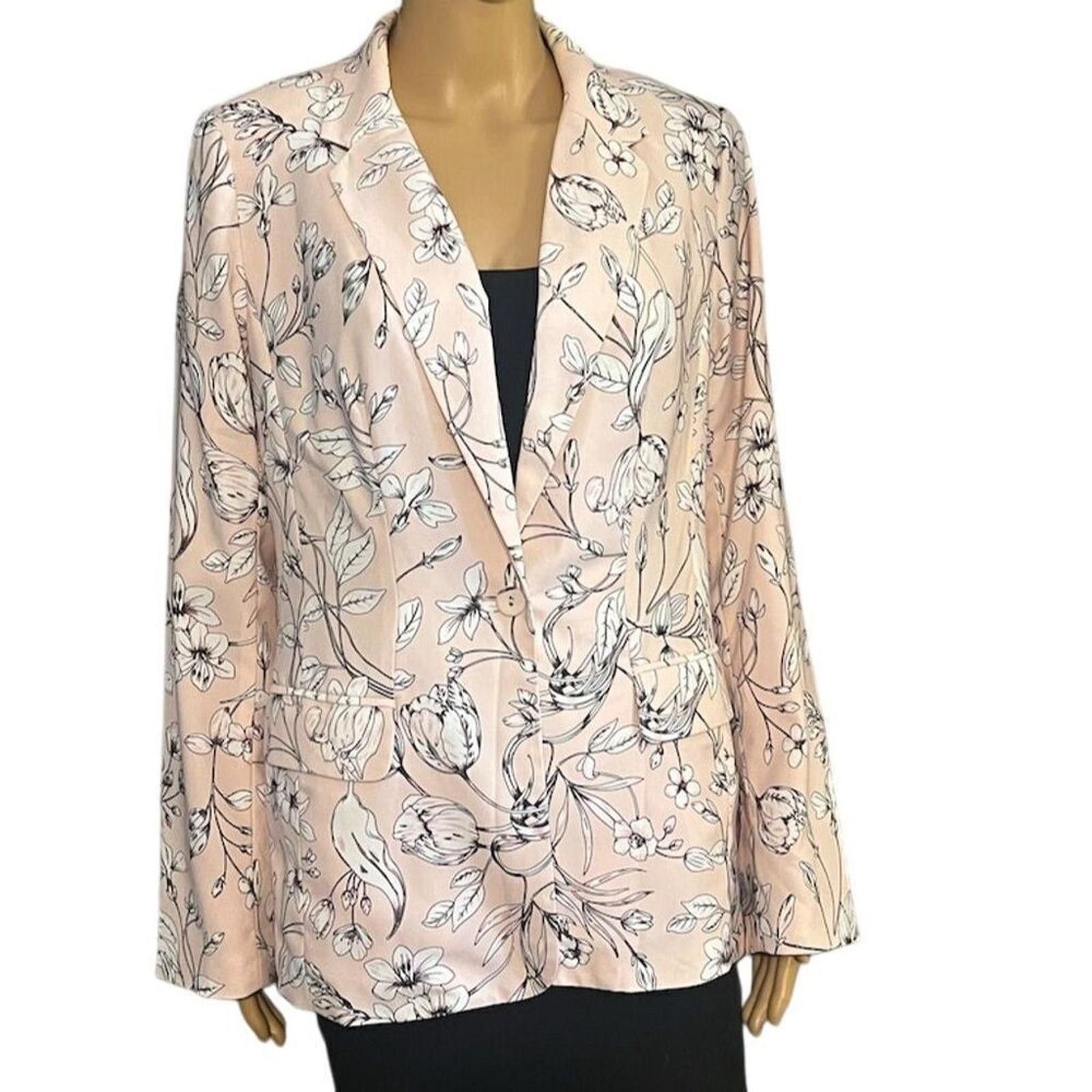 Other Roz & Ali Floral Blazer Jacket Pink Size 8 NWOT Tailored Fit Size M / US 6-8 / IT 42-44 - 2 Thumbnail
