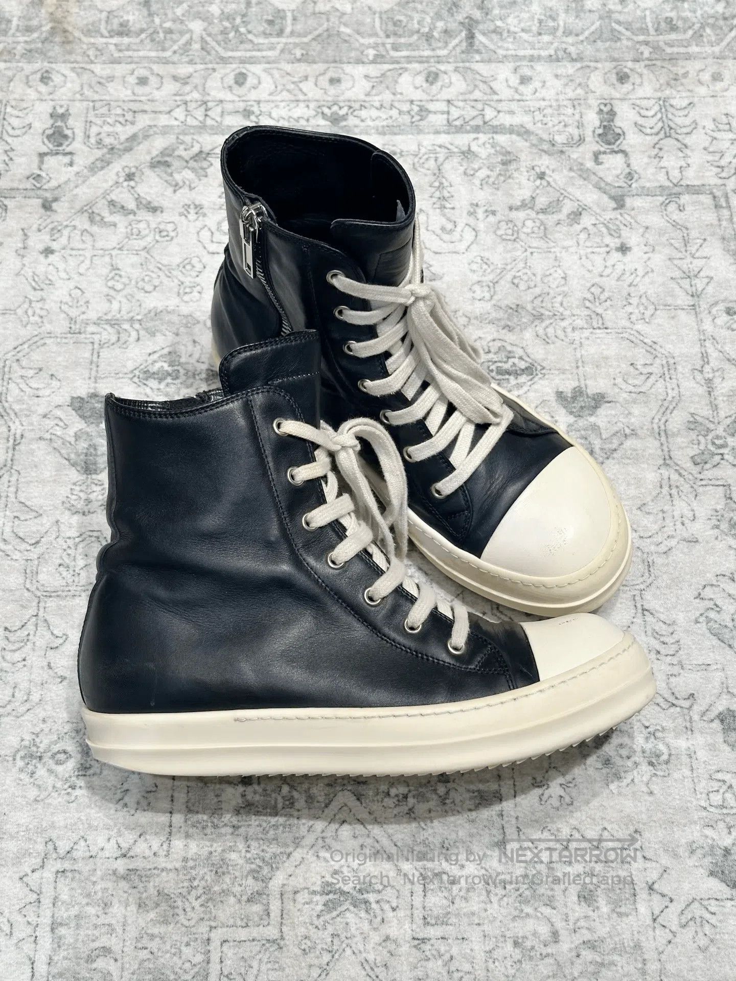 Rick Owens Rick Owens High-Top Leather Sneakers. Size US 7 / EU 40 - 4 Thumbnail