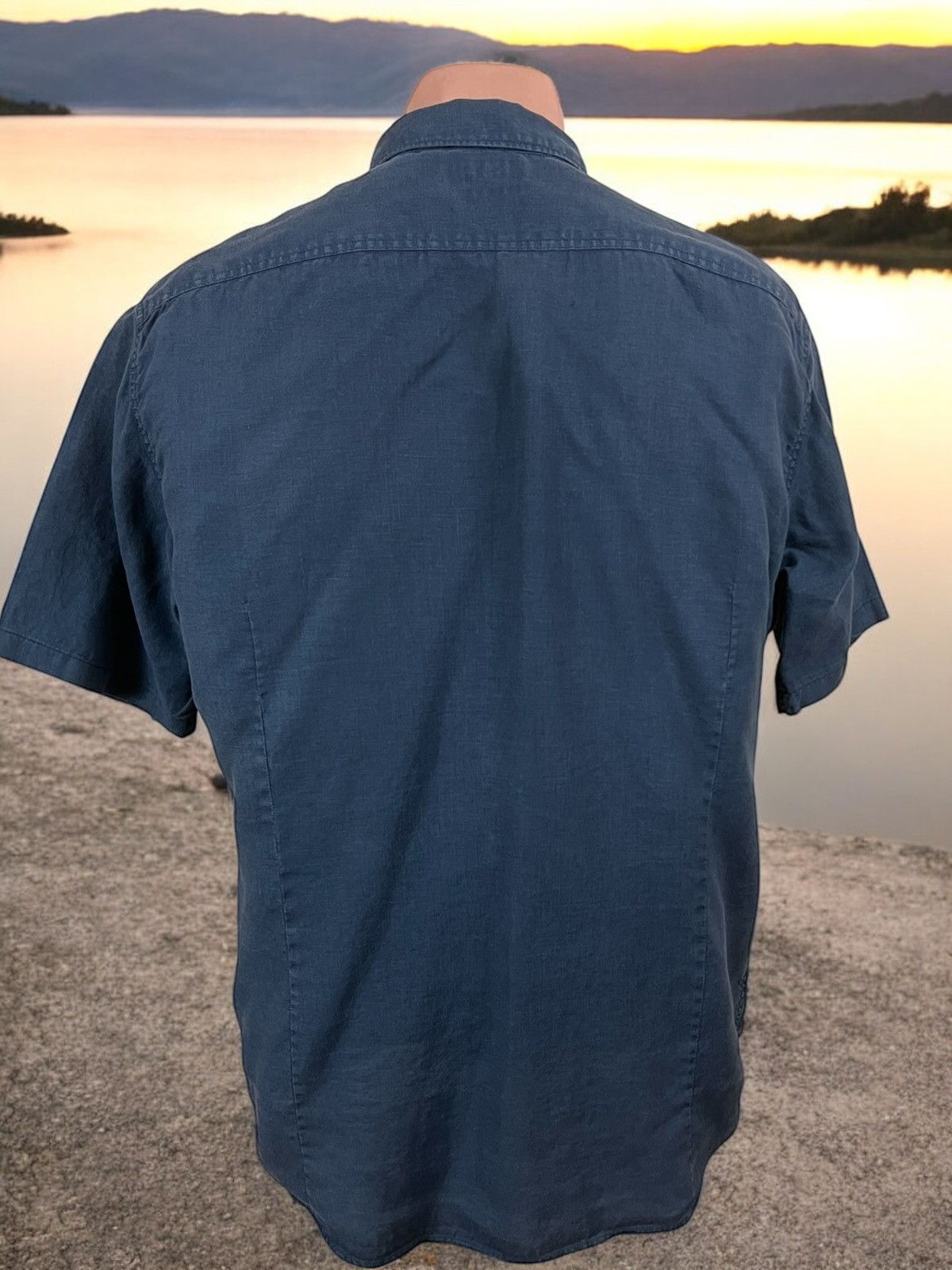 Replay Replay Navy Short Sleeve linen shirt size L Size US L / EU 52-54 / 3 - 3 Thumbnail