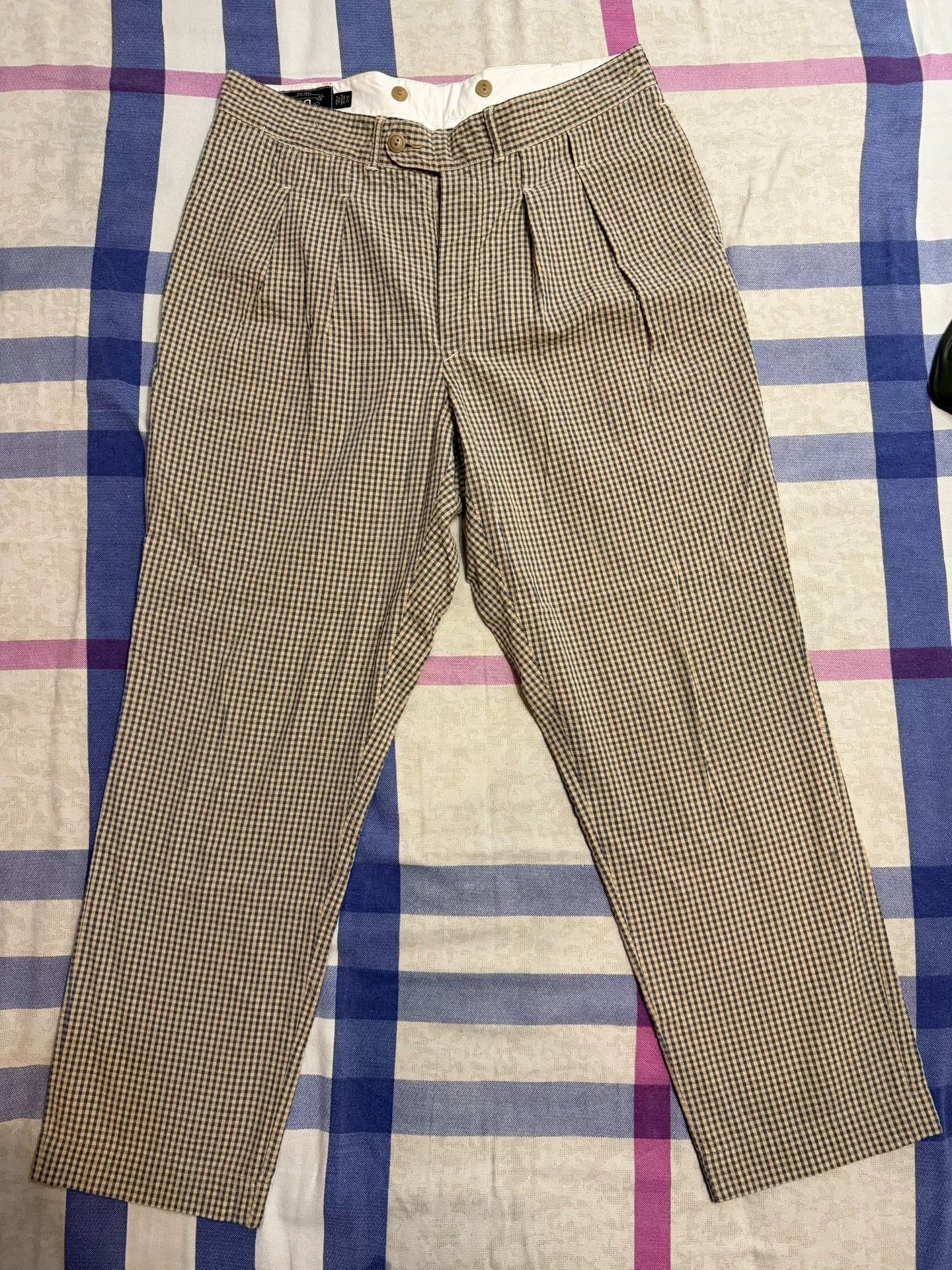 RRL Ralph Lauren RRL Seersucker Double Pleat Casual Pants Size US 32 / EU 48 - 1 Thumbnail
