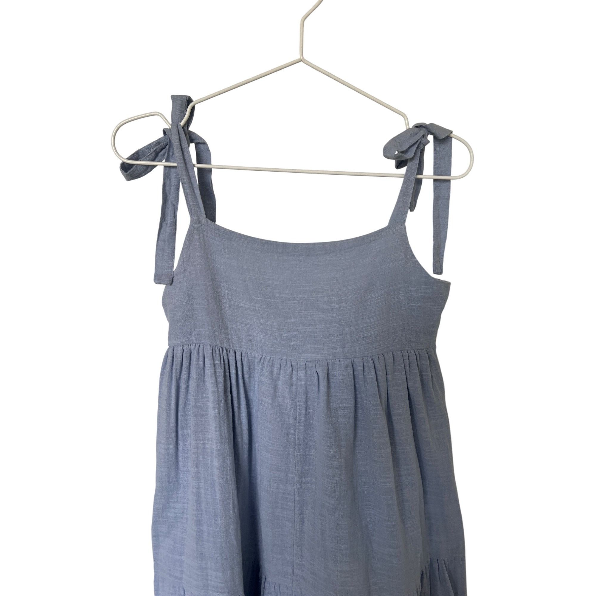 Zara Zara Blue Tie-Strap Tiered Maxi Dress With Smocked Back Size S / US 4 / IT 40 - 7 Thumbnail