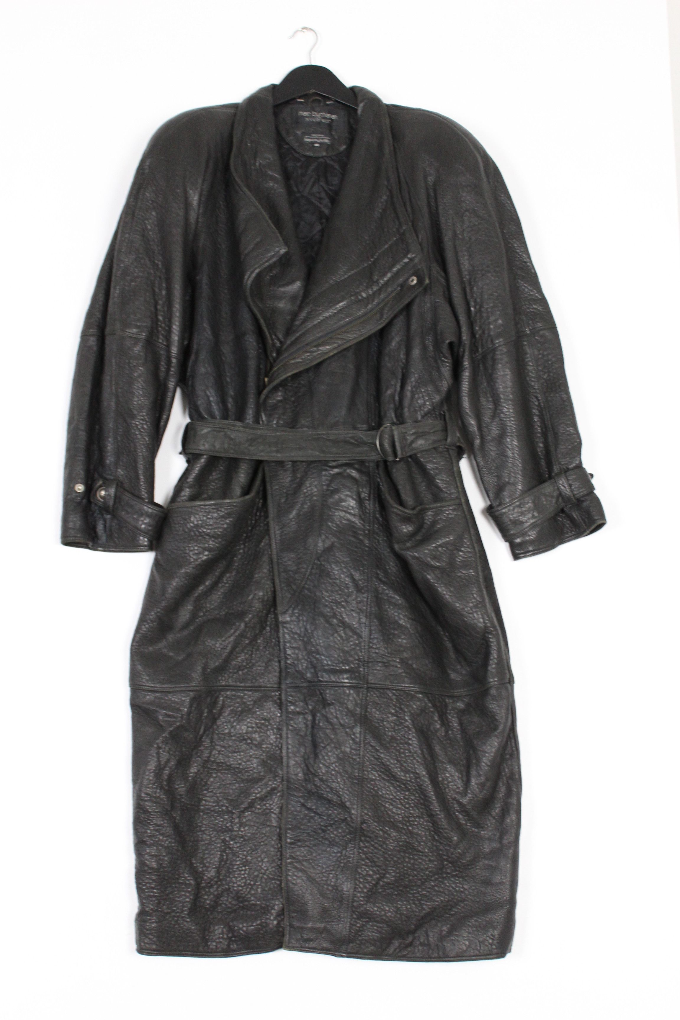 Marc Buchanan Vintage 80s Marc Buchanan Black Leather Belted Trench Coat Size US L / EU 52-54 / 3 - 1 Thumbnail