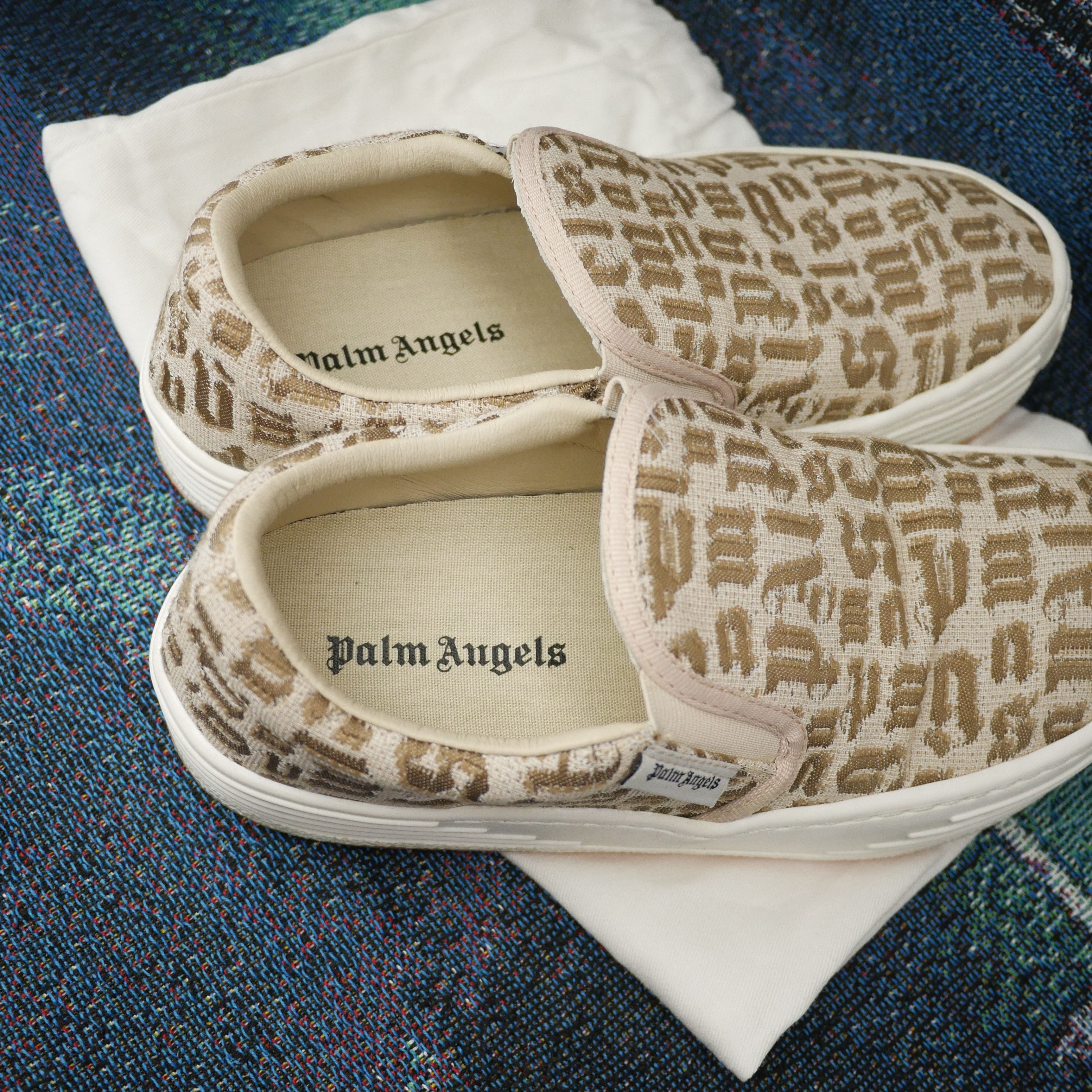 Palm Angels Palm Angels Slip Ons Beige AOP Font Size 37 Size US 5.5 / IT 35.5 - 5 Thumbnail