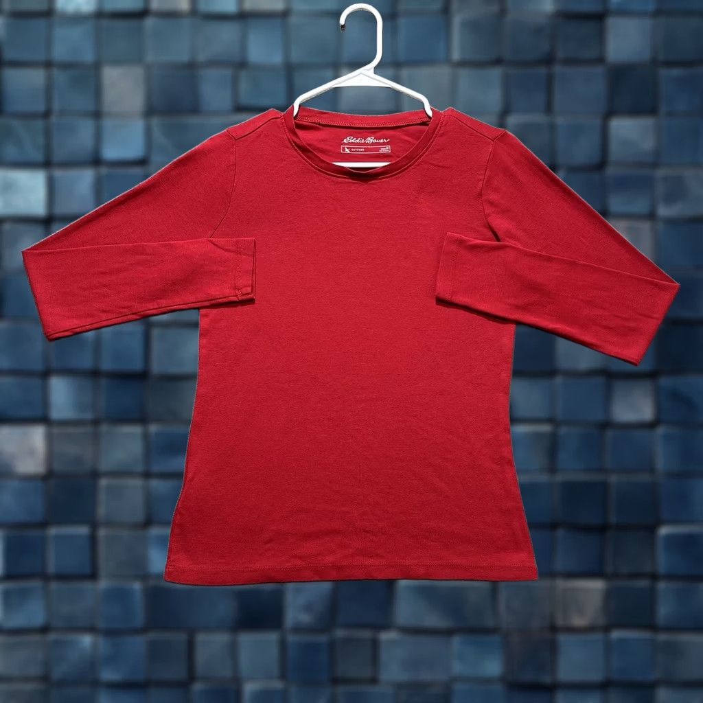 Eddie Bauer Eddie Bauer Shirt Womens M Red Long Sleeve Casual Tee Cotton Crewneck EUC Size M / US 6-8 / IT 42-44 - 1 Thumbnail
