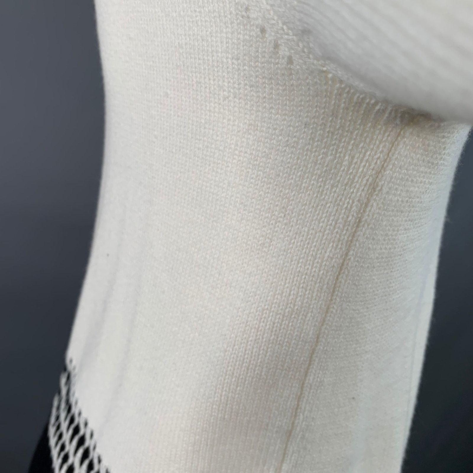 The Kooples M White Black Knit Cotton Cashmere Crew Neck Sweater Size M / US 6-8 / IT 42-44 - 8 Thumbnail