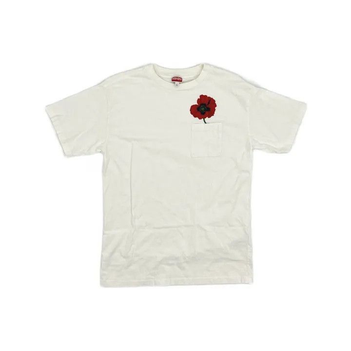 Kenzo Kenzo Poppy Flower Embroidered T-Shirt -2507 Size XS / US 0-2 / IT 36-38 - 2 Thumbnail