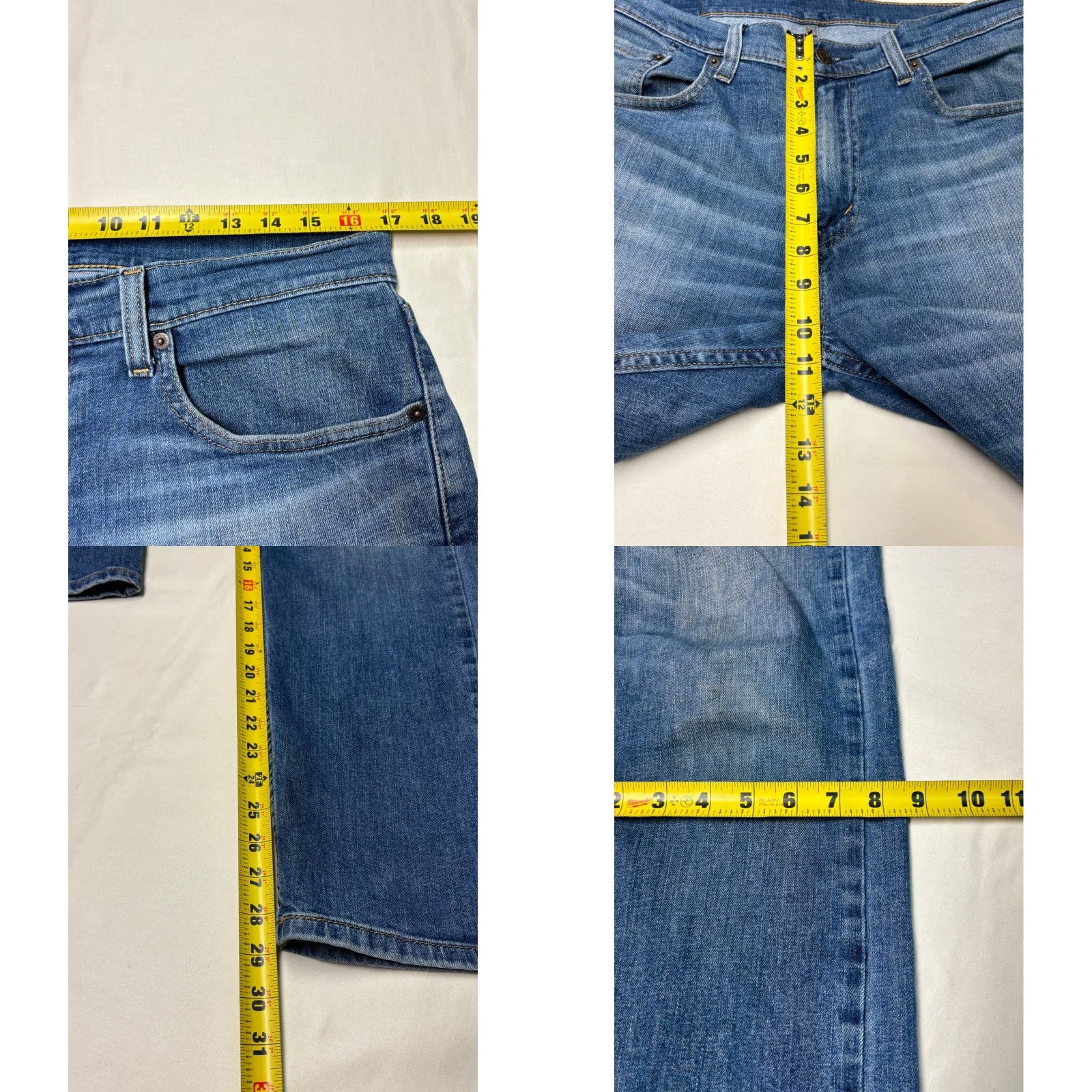 Denime Levi Strauss 505 Jeans Mens W32 L30 Blue Denim Straight Fit Pants Size US 32 / EU 48 - 9 Thumbnail
