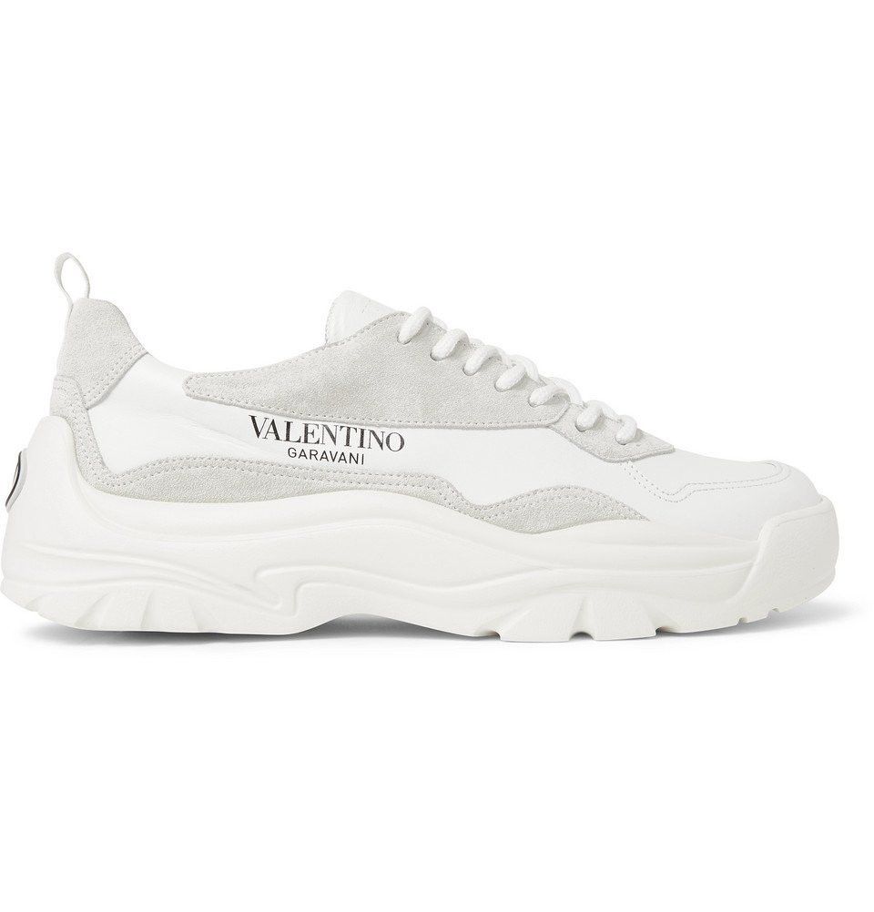 Valentino o1y0525 Logo Leather Low-Top Sneakers in White/Light Gray Size US 6.5 / EU 39-40 - 1 Thumbnail
