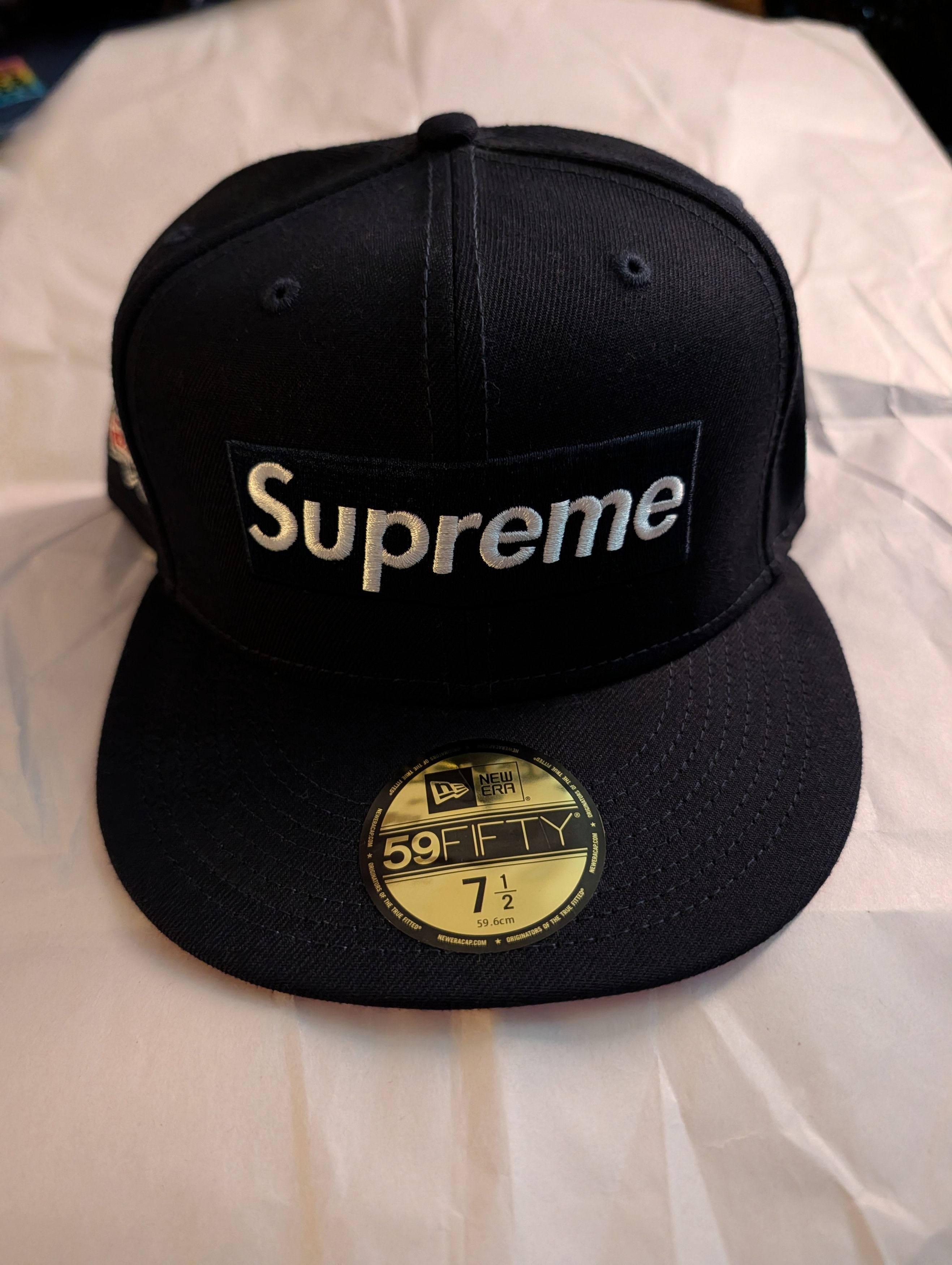 New Era × Supreme Bones Box Logo Fitted 7 1/2 | Grailed