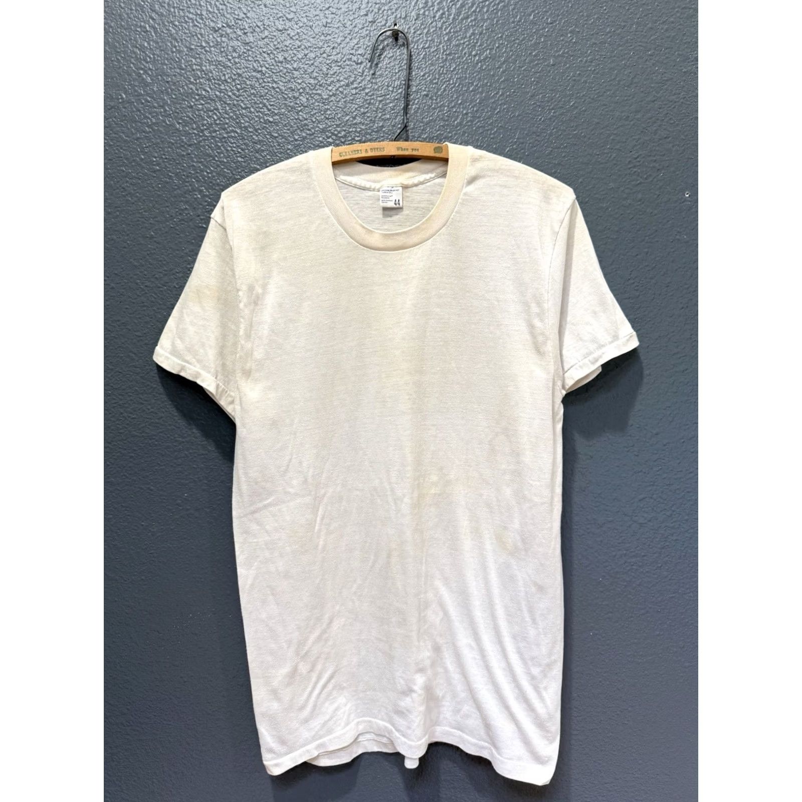 Vintage Vintage Penneys Tee Shirt Size 44 Cotton Blank White 70’s Men’s Size US L / EU 52-54 / 3 - 3 Thumbnail