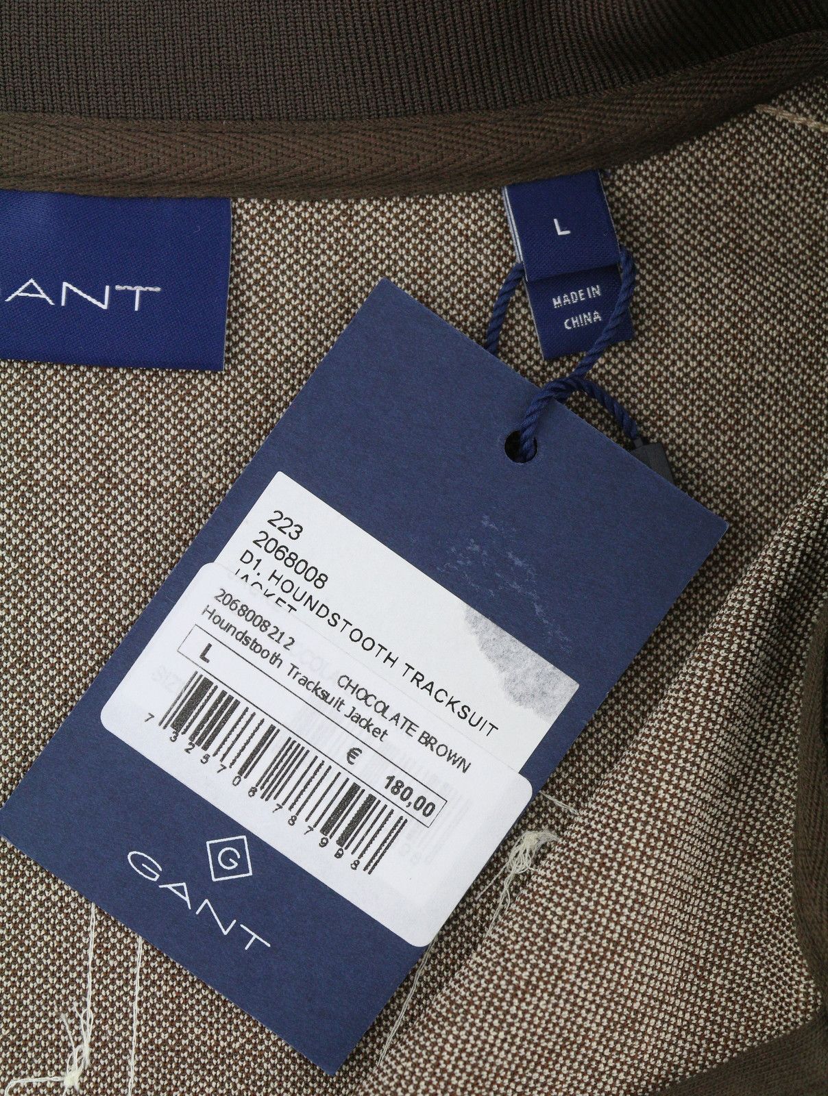 Gant HOUNDSTOOTH L Chocolate Brown Patterned Tracksuit 87233 Size US L / EU 52-54 / 3 - 10 Thumbnail