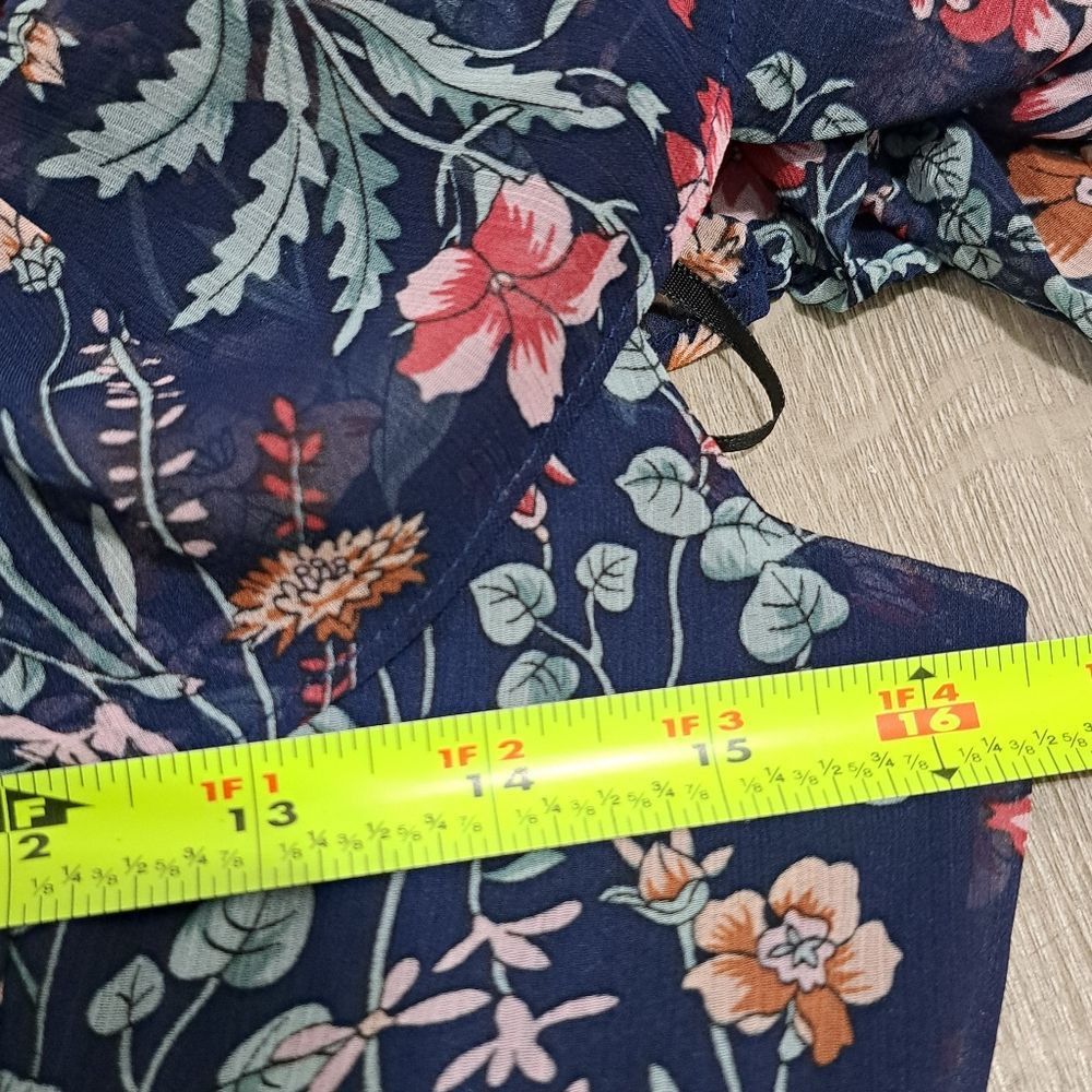 Other Lulu's Floral Print My Favorite Off The Shoulder Dress Navy Size S / US 4 / IT 40 - 7 Thumbnail