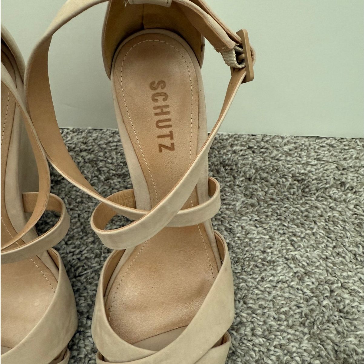 SCHUTZ Schutz Wedge Strappy Sandals Beige Nubuck Size 8 Size US 8 / IT 38 - 6 Thumbnail
