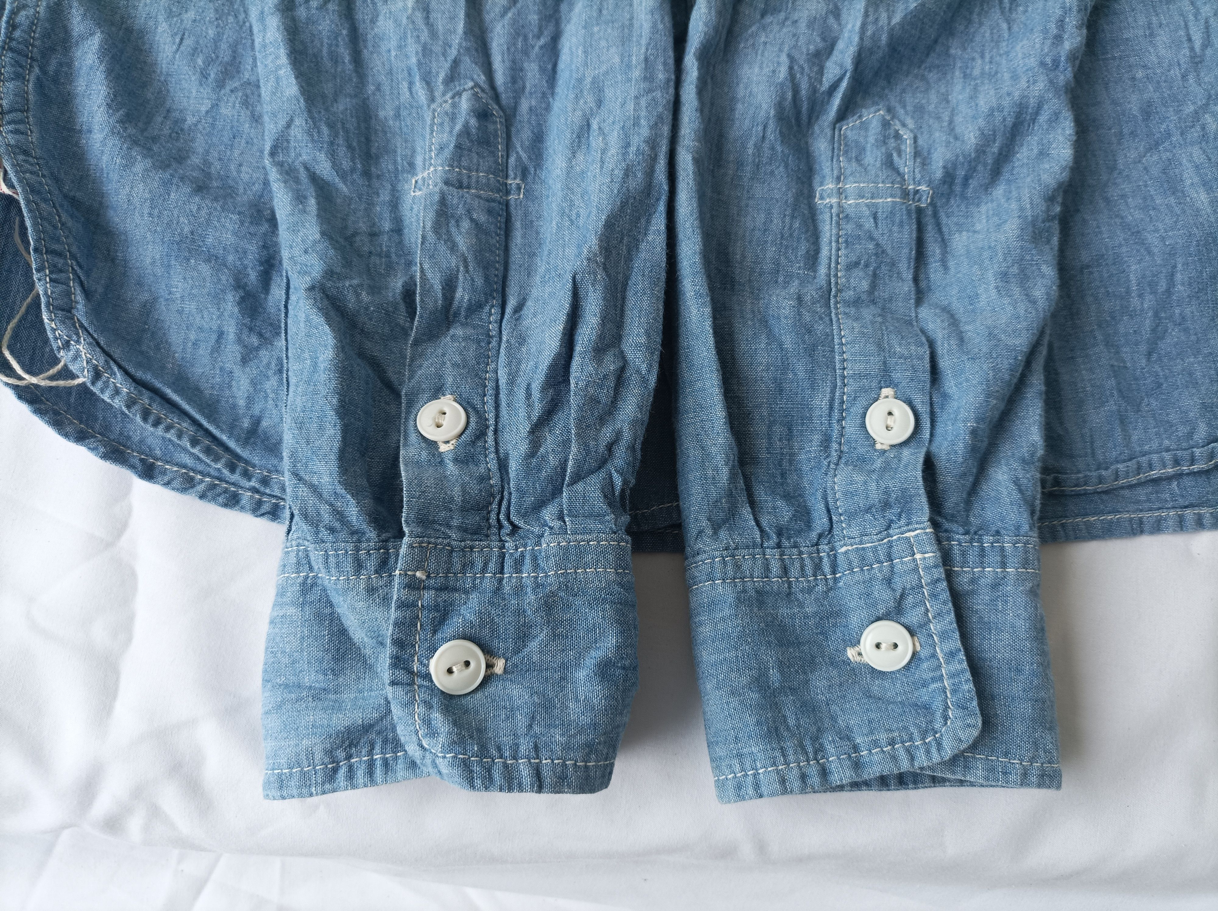 FOB Factory (S345) FOB Studio Ecru Chambray Work Shirt S Size S / US 4 / IT 40 - 10 Thumbnail