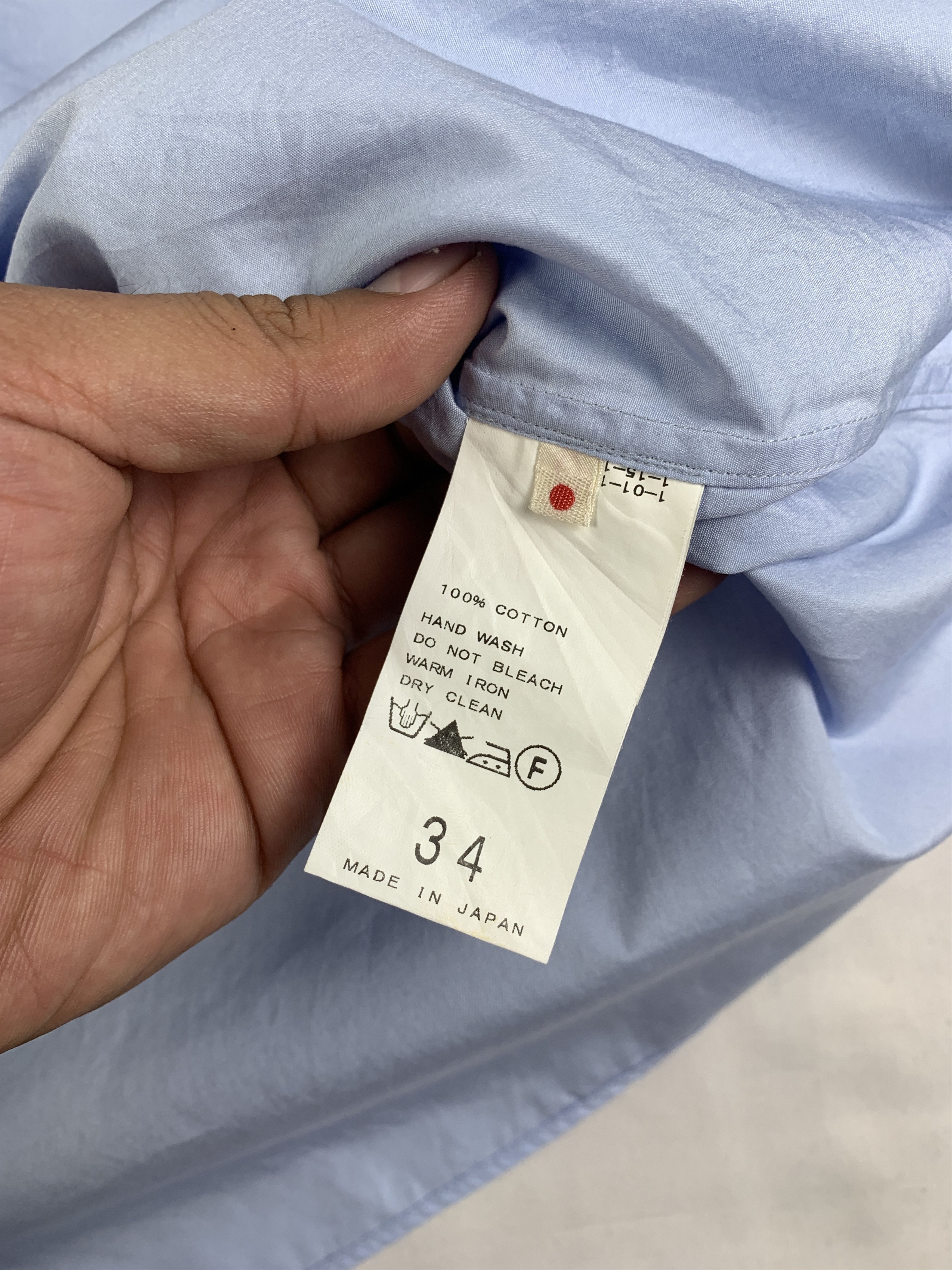 Japanese Brand Lulu Japan Baby Blue Luxury Shirt (M) Size M / US 6-8 / IT 42-44 - 8 Thumbnail