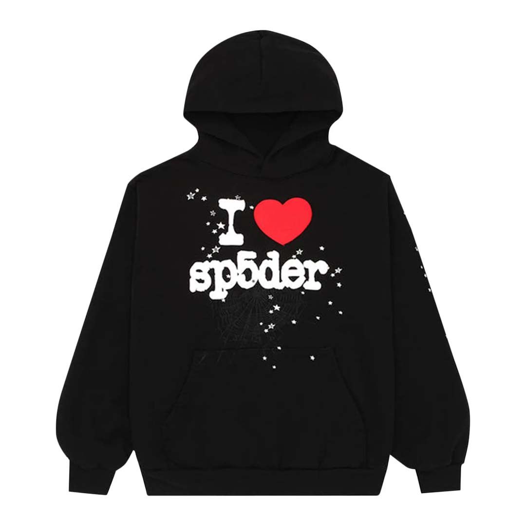 Sp5der Sp5der I Heart SP5 Souvenir Hoodie (Black) | Grailed