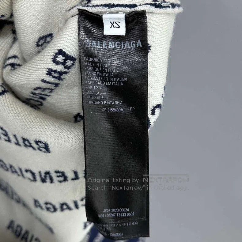 Balenciaga Balenciaga Barrage Full Print Logo Sweater Size US XS / EU 42 / 0 - 5 Thumbnail