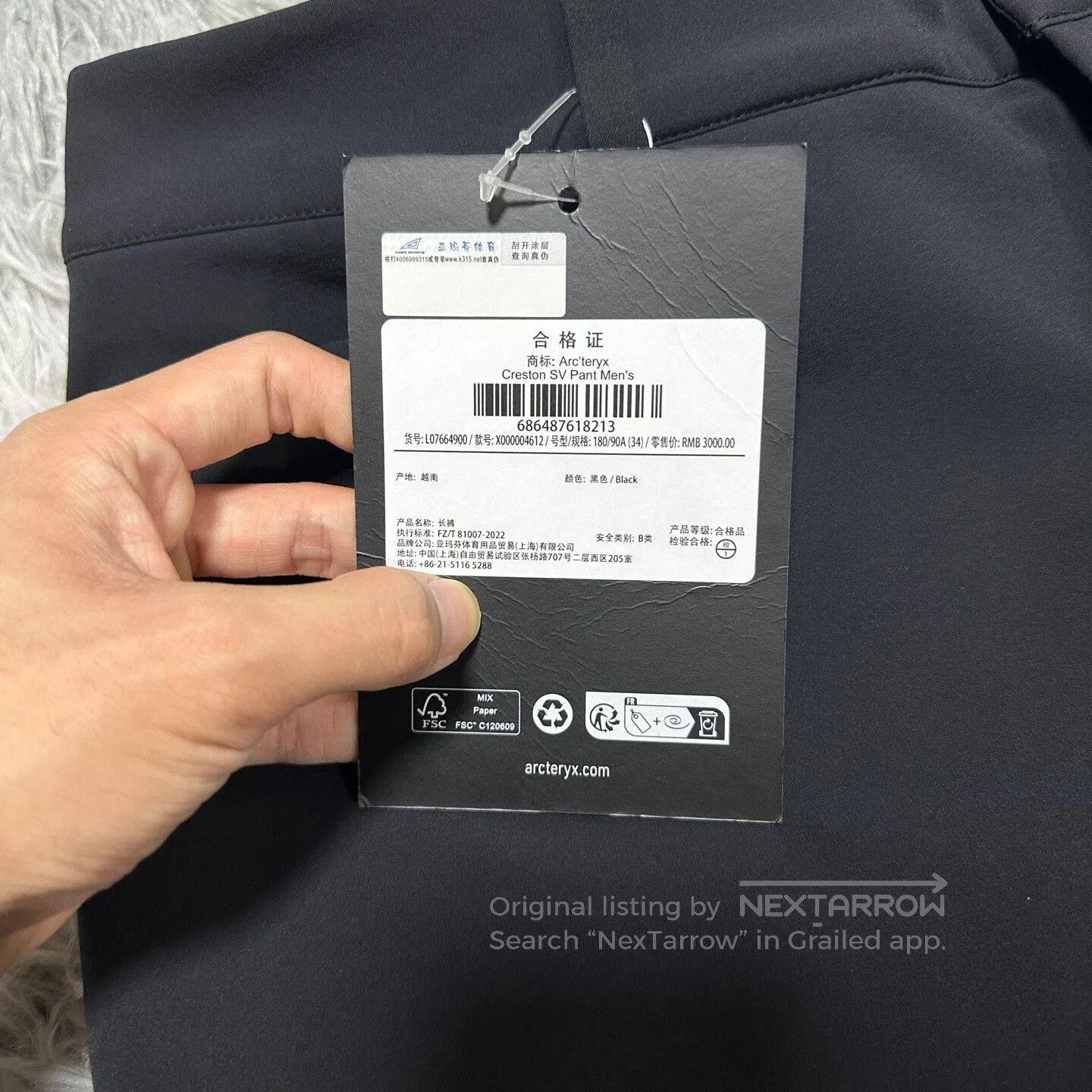 Arc'teryx Arcteryx Creston SV Pant Softshell Black 34. Size US 34 / EU 50 - 4 Thumbnail