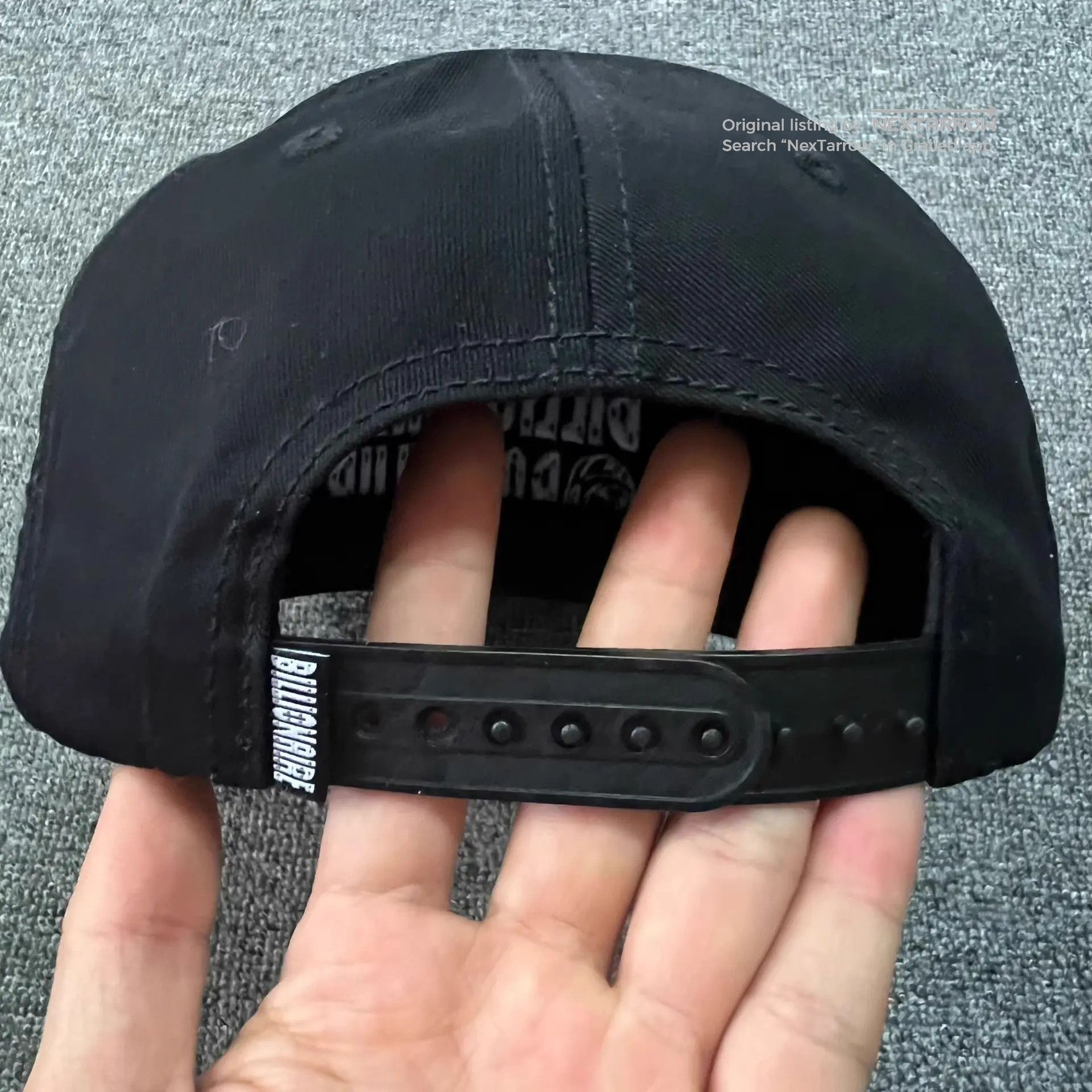 Bbc Classic Embroidered Logo Flat Brim Baseball Cap Q7 in Black, Men's — image 5 of 6