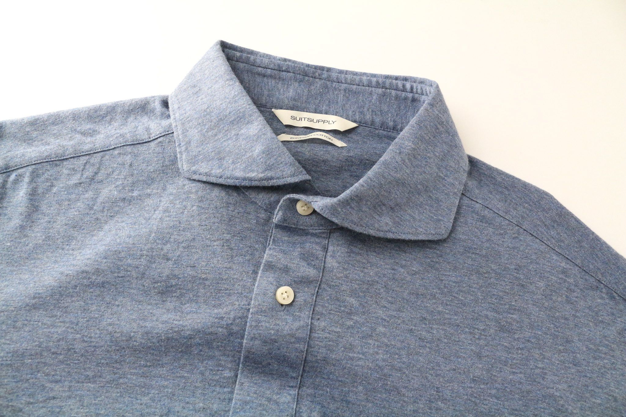 Suitsupply 43/17/44/17 1/2 Blue Extra Slim Cotton Polo Shirt 73487 Size US L / EU 52-54 / 3 - 4 Thumbnail