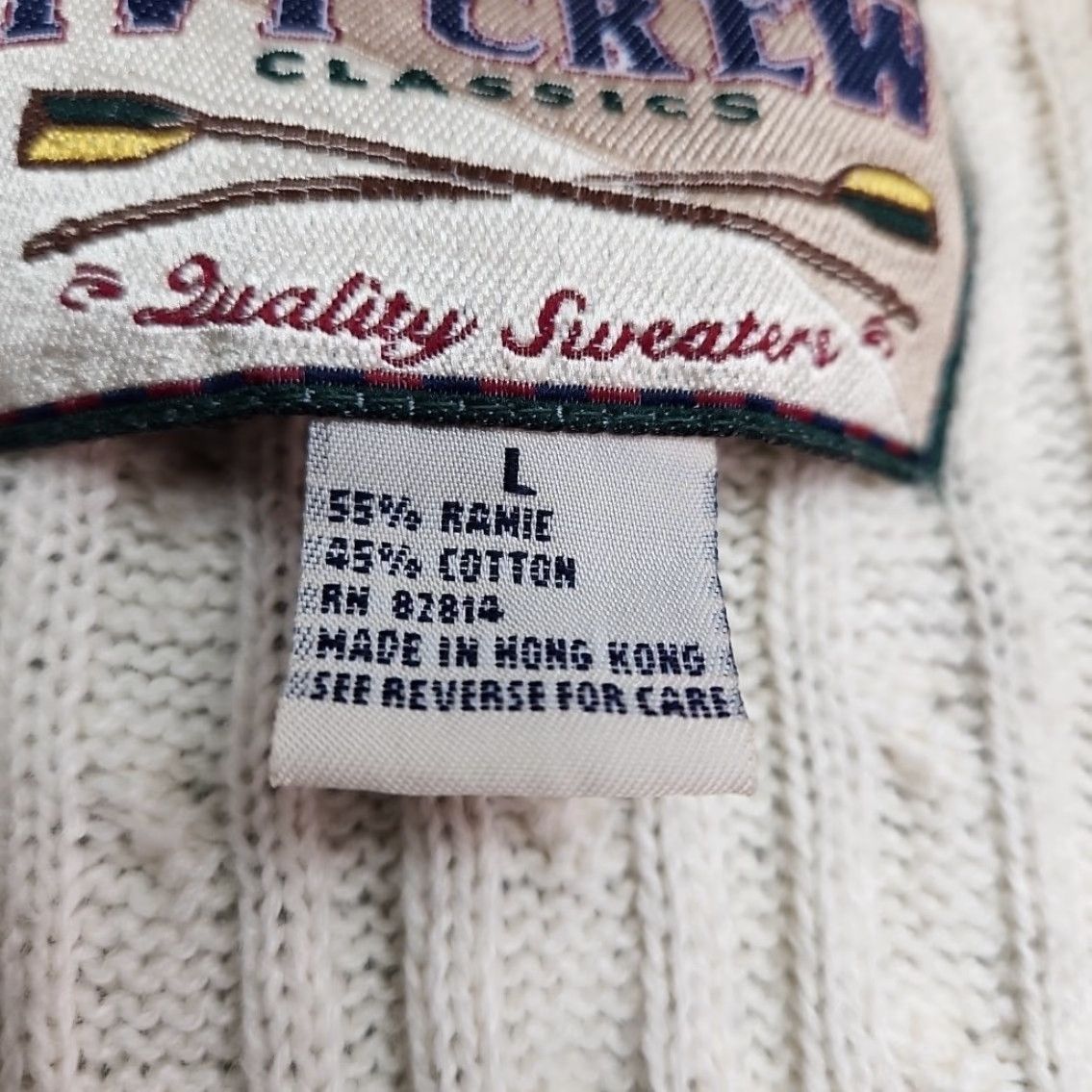Vintage VINTAGE Ivy Crew Sweater Vest Men Large White Cable Knit 90s Ramie Cotton V-Neck Size US L / EU 52-54 / 3 - 4 Thumbnail