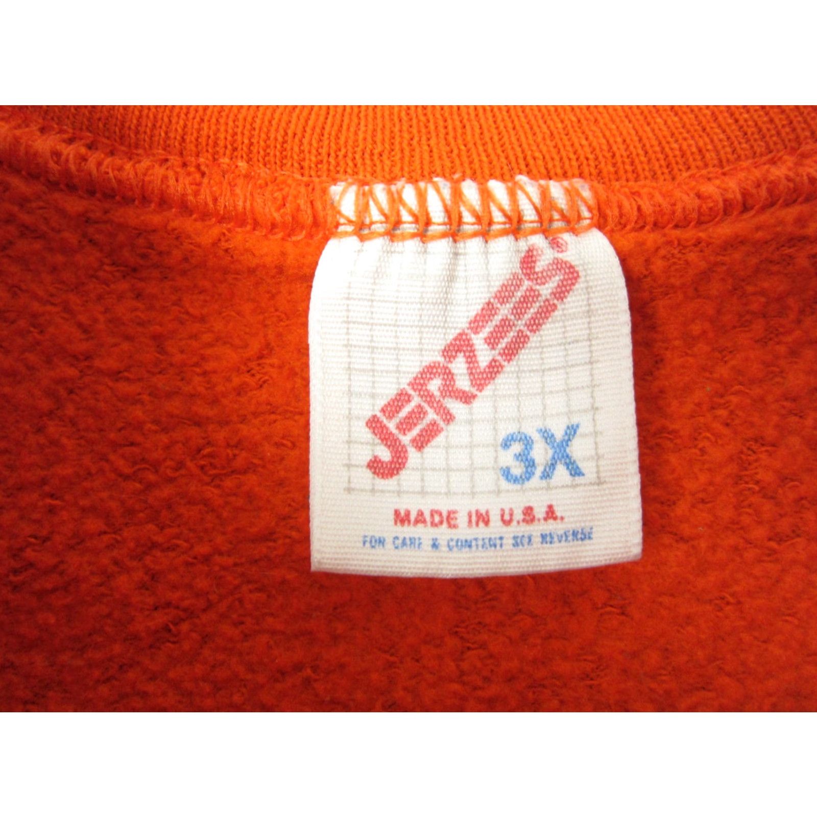 VINTAGE Jerzees Sweatshirt Mens 3X Orange Fleece Crew Neck 