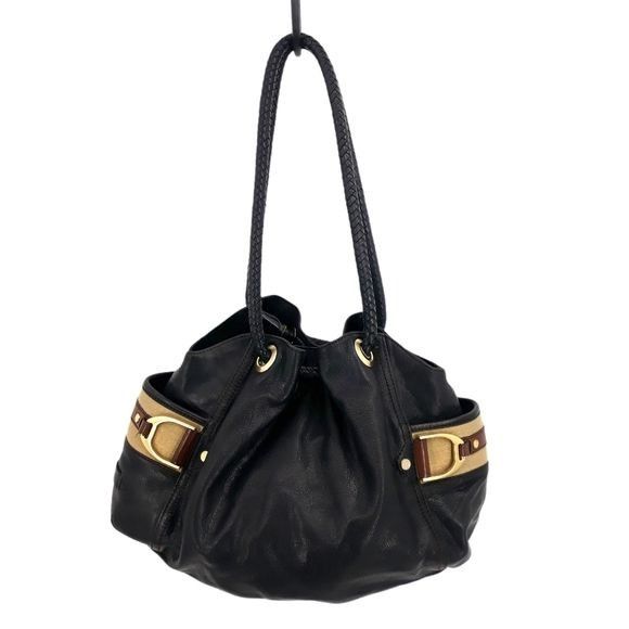 Cole Haan Cole Haan Hobo Shoulder Bag Leather Braided Grommets Genevie Size ONE SIZE - 1 Thumbnail