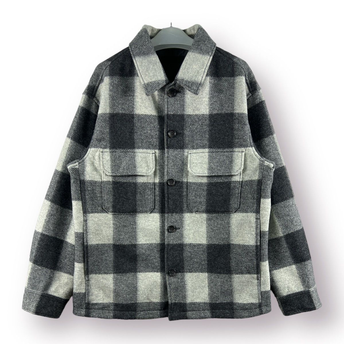 Japanese Brand × Uniqlo 🔥 UNIQLO plaid wool heavy jacket Size US M / EU 48-50 / 2 - 1 Thumbnail