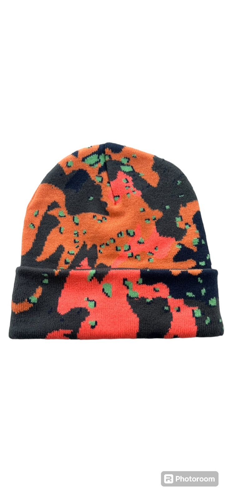 Cookies × Designer Official Cookies Orange Camo Knit Beanie OSFM Size ONE SIZE - 2 Thumbnail