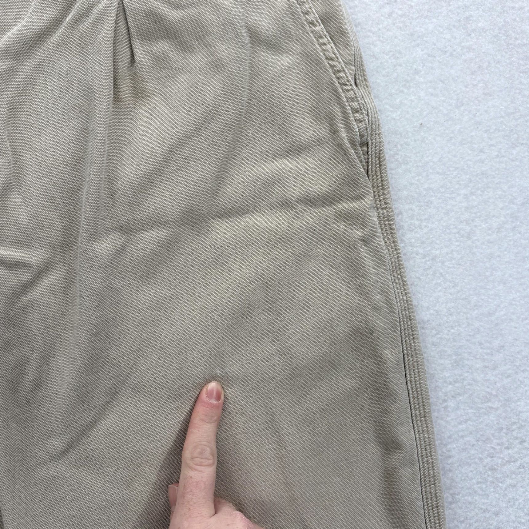 Vintage VINTAGE L L Bean Pants Mens 38x34 Beige Flannel Lined Pleated Chinos Chore Work Size US 38 / EU 54 - 4 Thumbnail