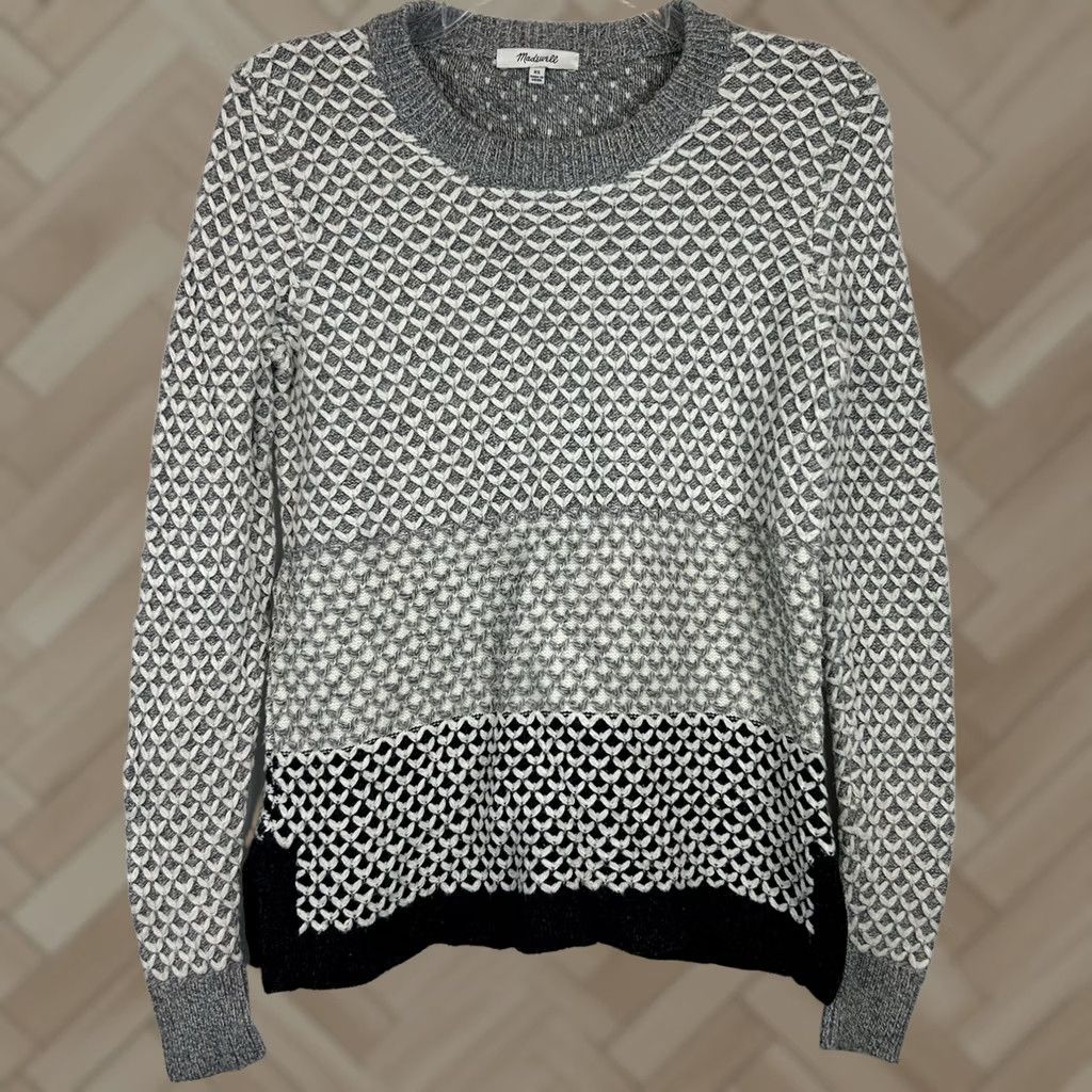 Madewell Madewell Sweater Womens XS Gray Pullover Textured Crew Casual Preppy Career Size XS / US 0-2 / IT 36-38 - 1 Thumbnail