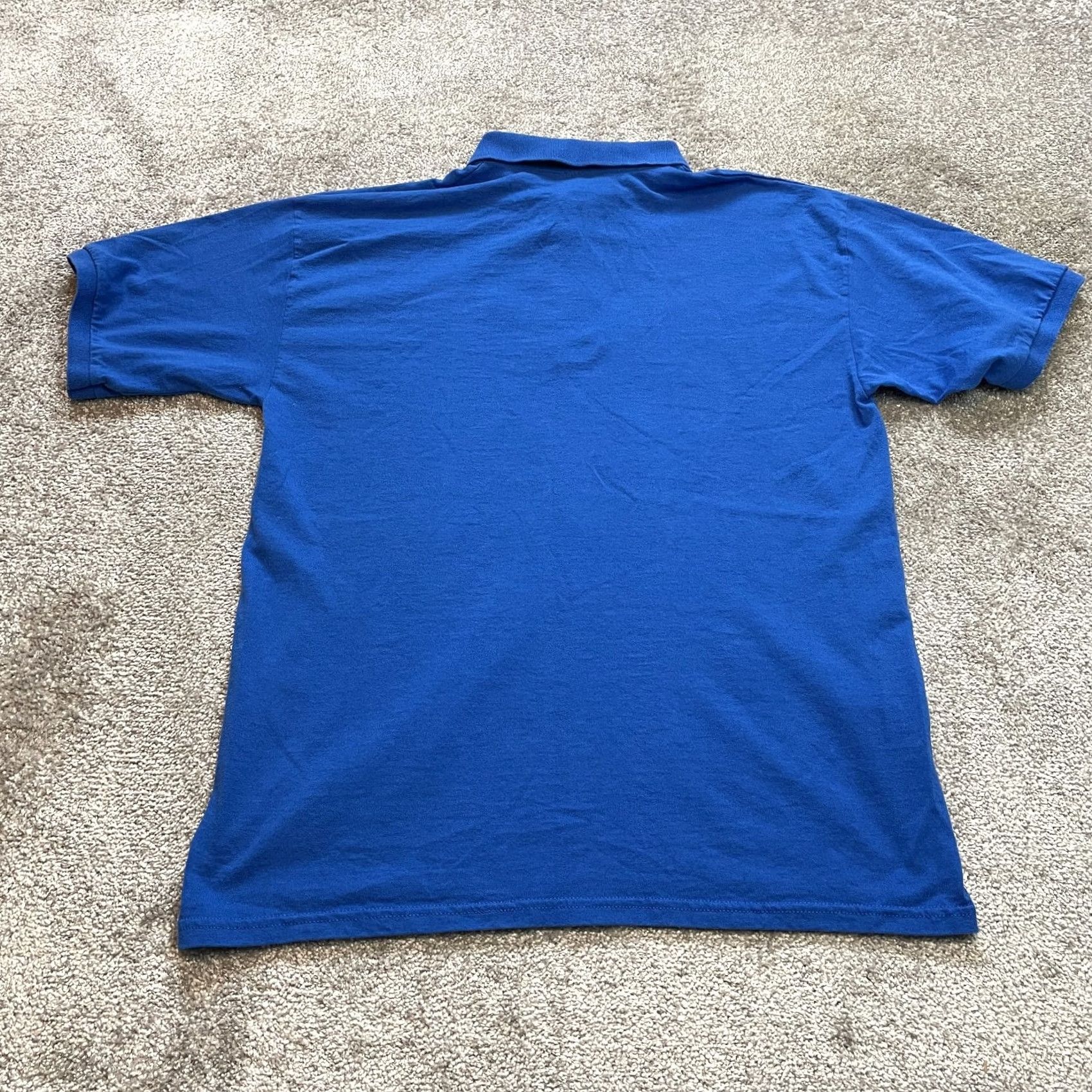 Gildan VINTAGE Gildan Dry Blend Polo Shirt Mens L Blue Logo Size US L / EU 52-54 / 3 - 8 Thumbnail