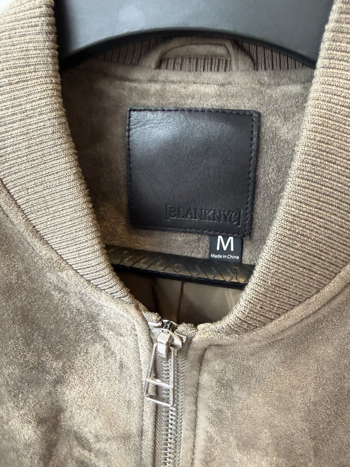 BLANKNYC BLANKNYC Men’s Faux Suede Bomber Jacket – Size M – Olive Size US M / EU 48-50 / 2 - 3 Thumbnail
