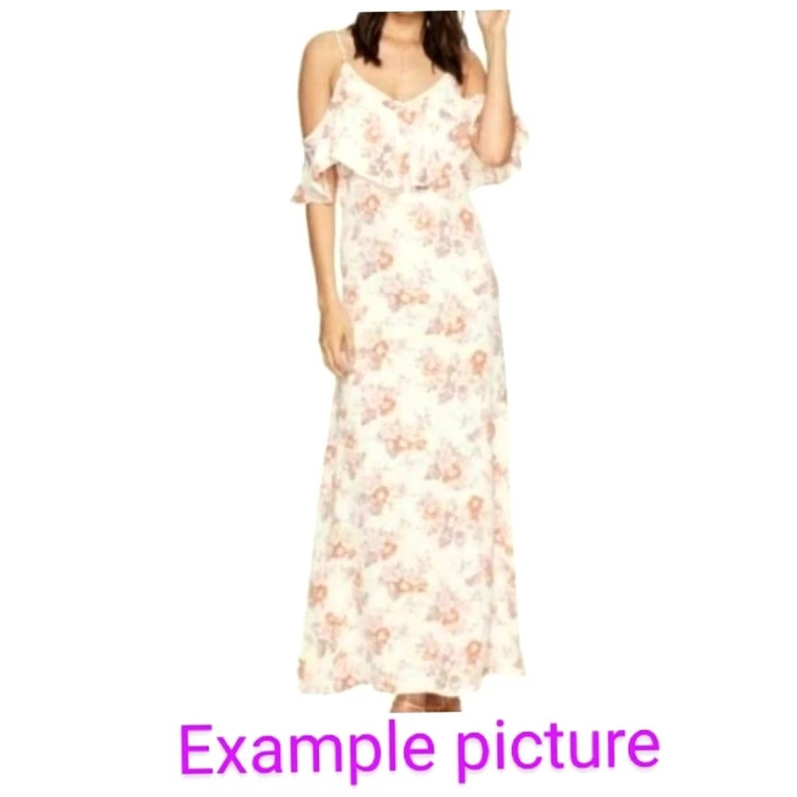 Vintage Flynn Skye Maxi Dress Floral Sleeveless V-Neck XS White Brown Women’s Size XS Casual Dress Size XS / US 0-2 / IT 36-38 - 2 Thumbnail