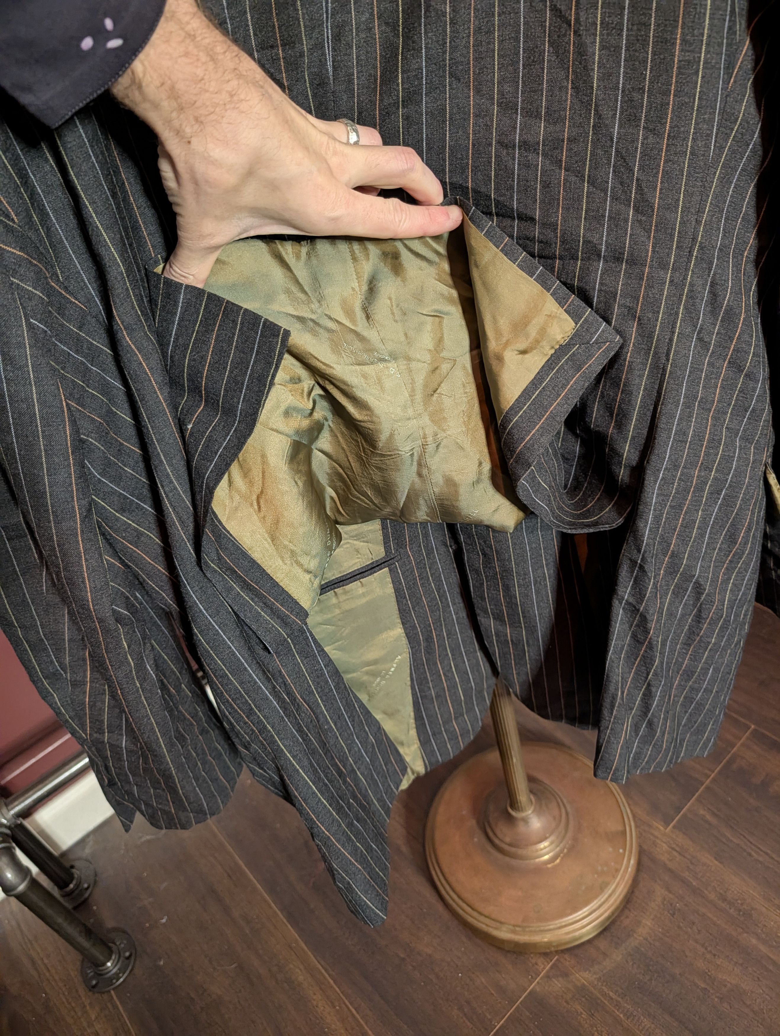 Alfred Dunhill Multicolor pinstriped RRP $2200 Italian sport coat 44R Size 44R - 8 Thumbnail