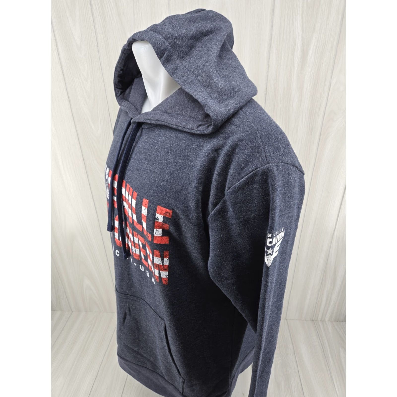 Next Level VINTAGE Louisville Mega Cavern Hoodie Mens XL Blue Pullover Size US XL / EU 56 / 4 - 5 Thumbnail