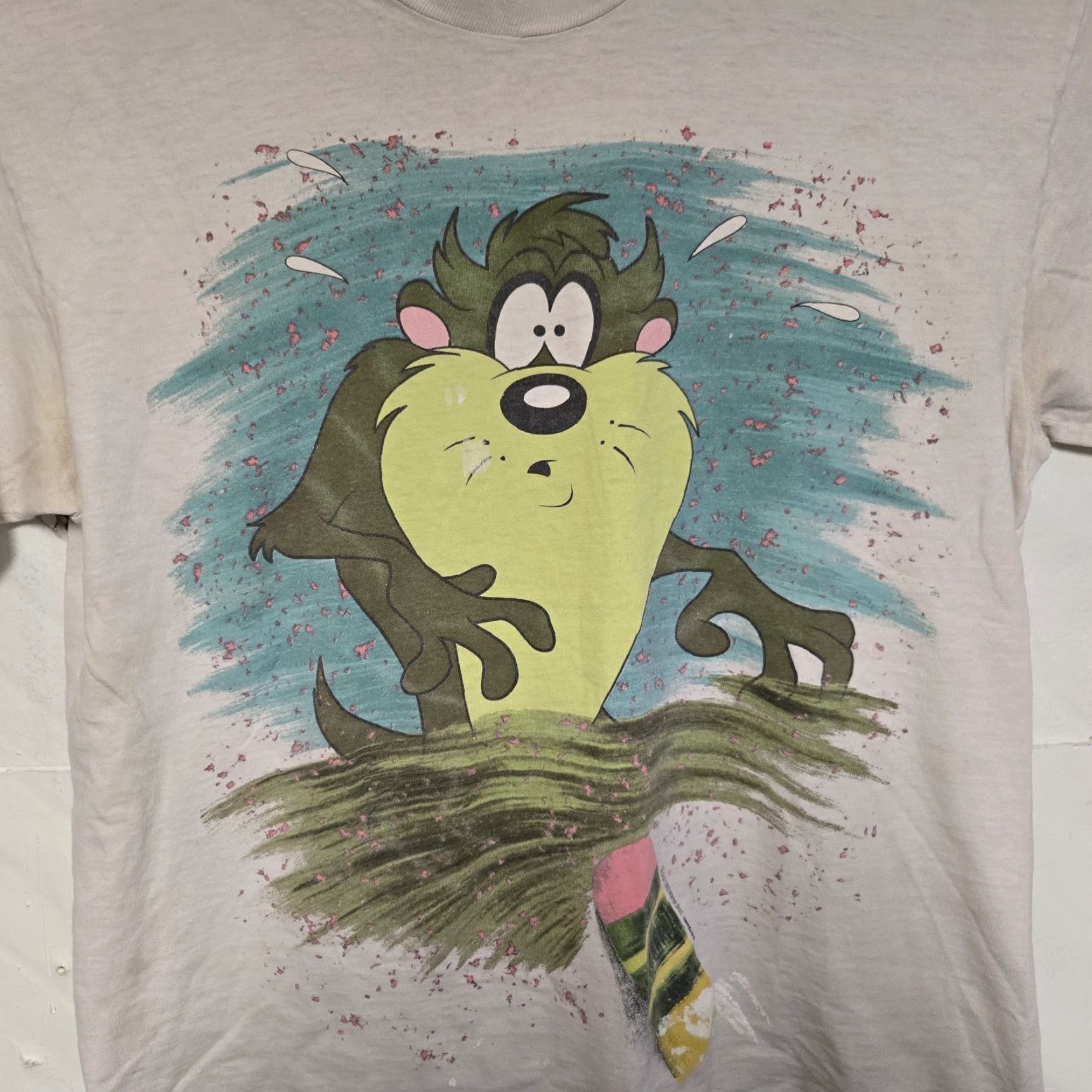 Vintage VINTAGE 90’s Taz Eraser Back To School T-Shirt XL White Wild Oats Unisex Graphic Tee 1990s Cartoon Cotton Short Sleeve Distressed USA Size US XL / EU 56 / 4 - 3 Thumbnail