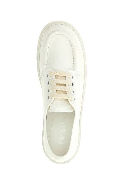 Prada PRADA White Cotton Sneakers New And Authentic Size US 8.5 / EU 41-42 - 4 Thumbnail