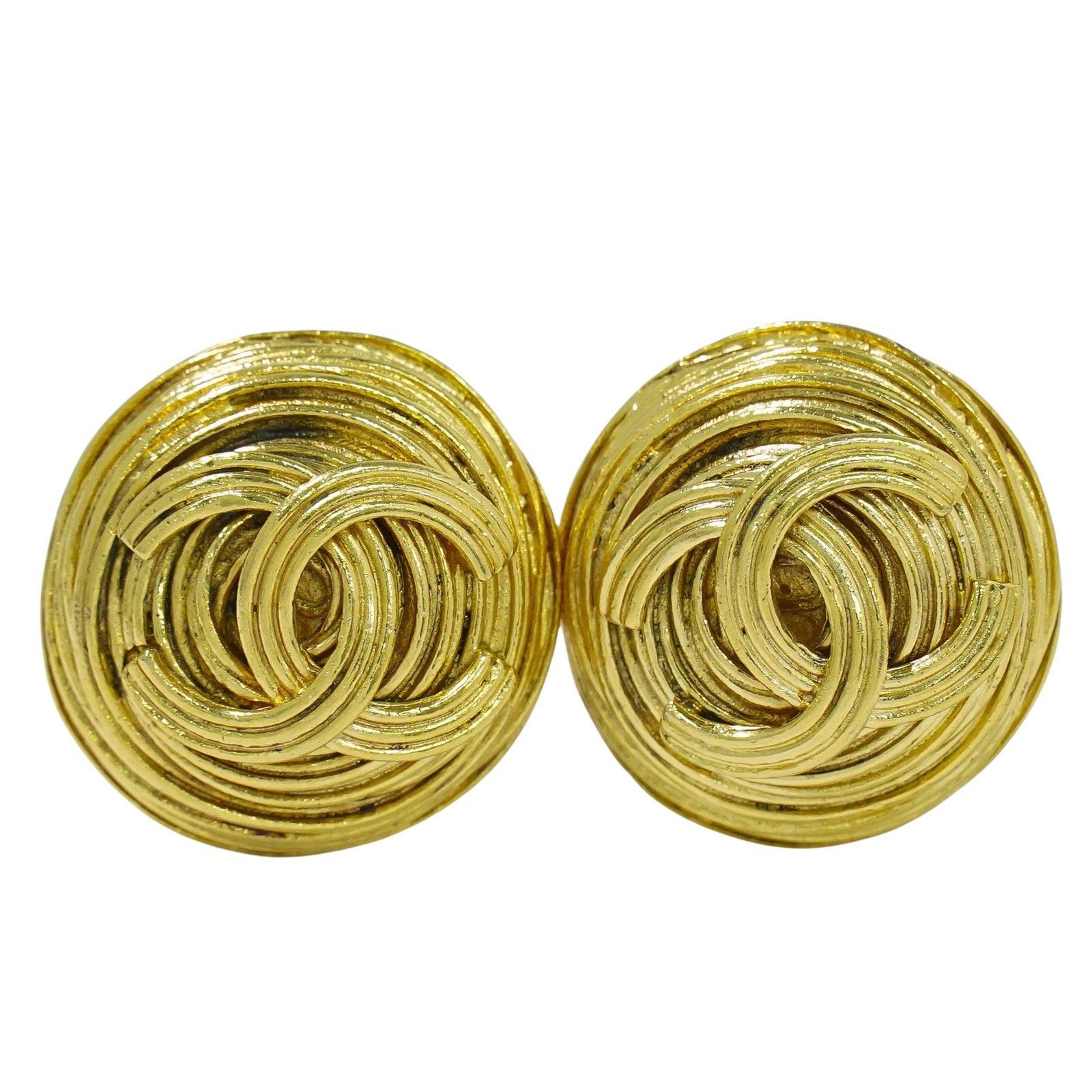 Chanel Chanel Vintage CC Hoop Clip-On Earrings Metal Size ONE SIZE - 1 Thumbnail